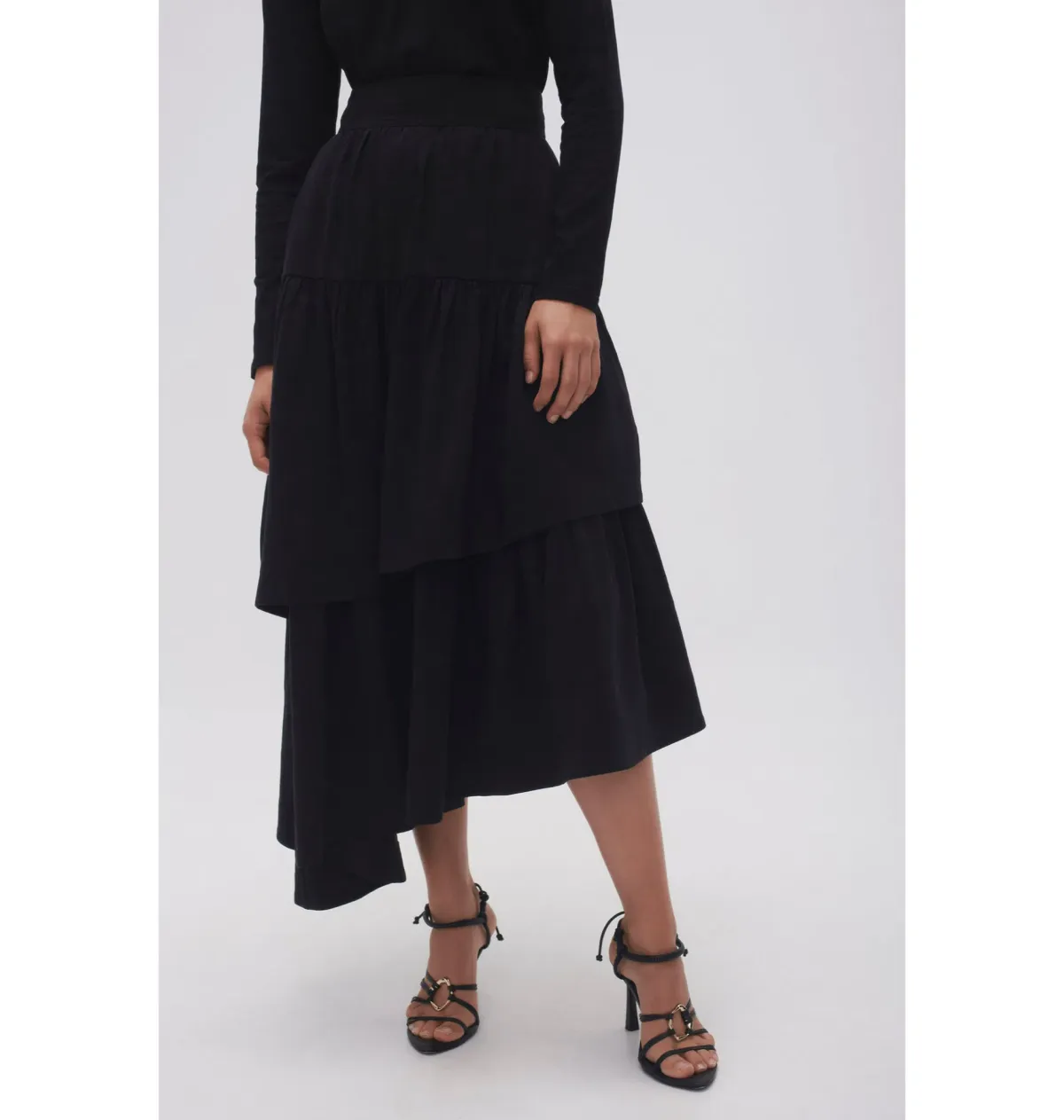 Aje Interlace Midi Skirt Black Size AU 8 - Image 2