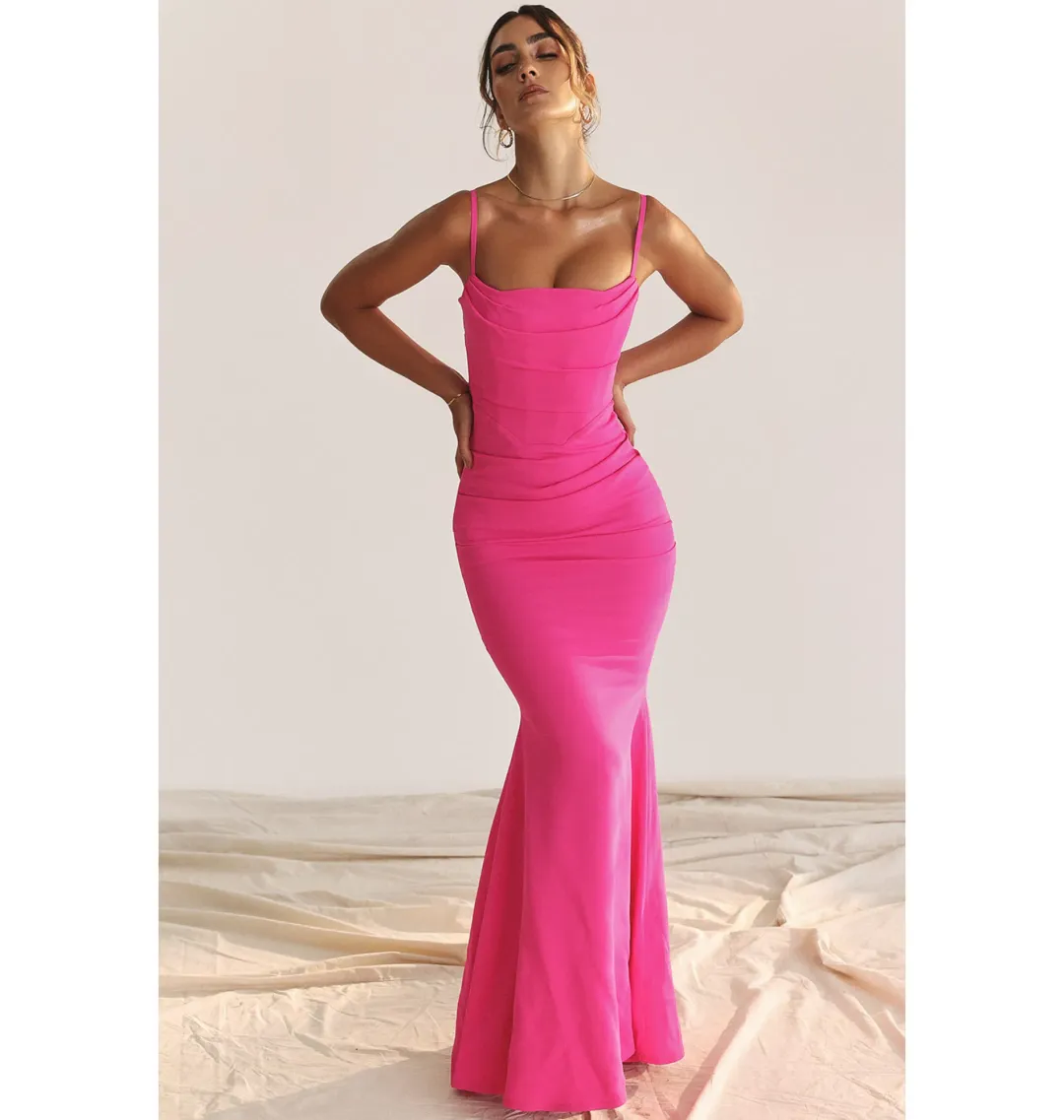 House of CB Milena Dress in Hot Pink Size Medium / AU 10 for rent on The Volte - main image
