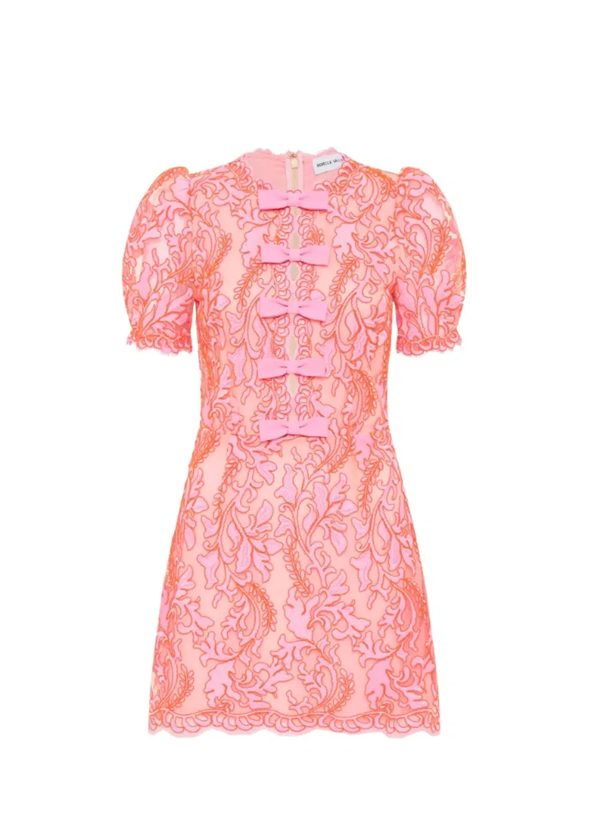 Rebecca Vallance Maribella Bow Mini Dress Pink Size AU 8 - Image 4