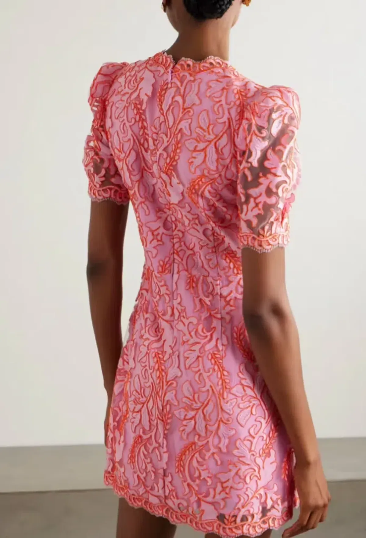 Rebecca Vallance Maribella Bow Mini Dress Pink Size AU 8 - Image 3