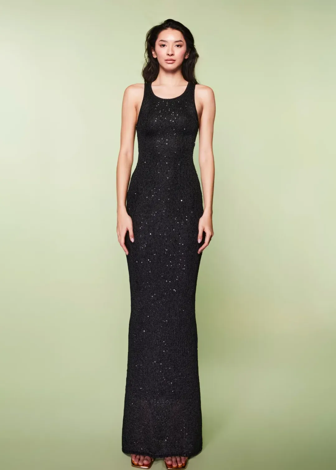 Asta Resort Natalia Long Maxi Dress in Black Sequin Size M / AU 10 for rent on The Volte - main image