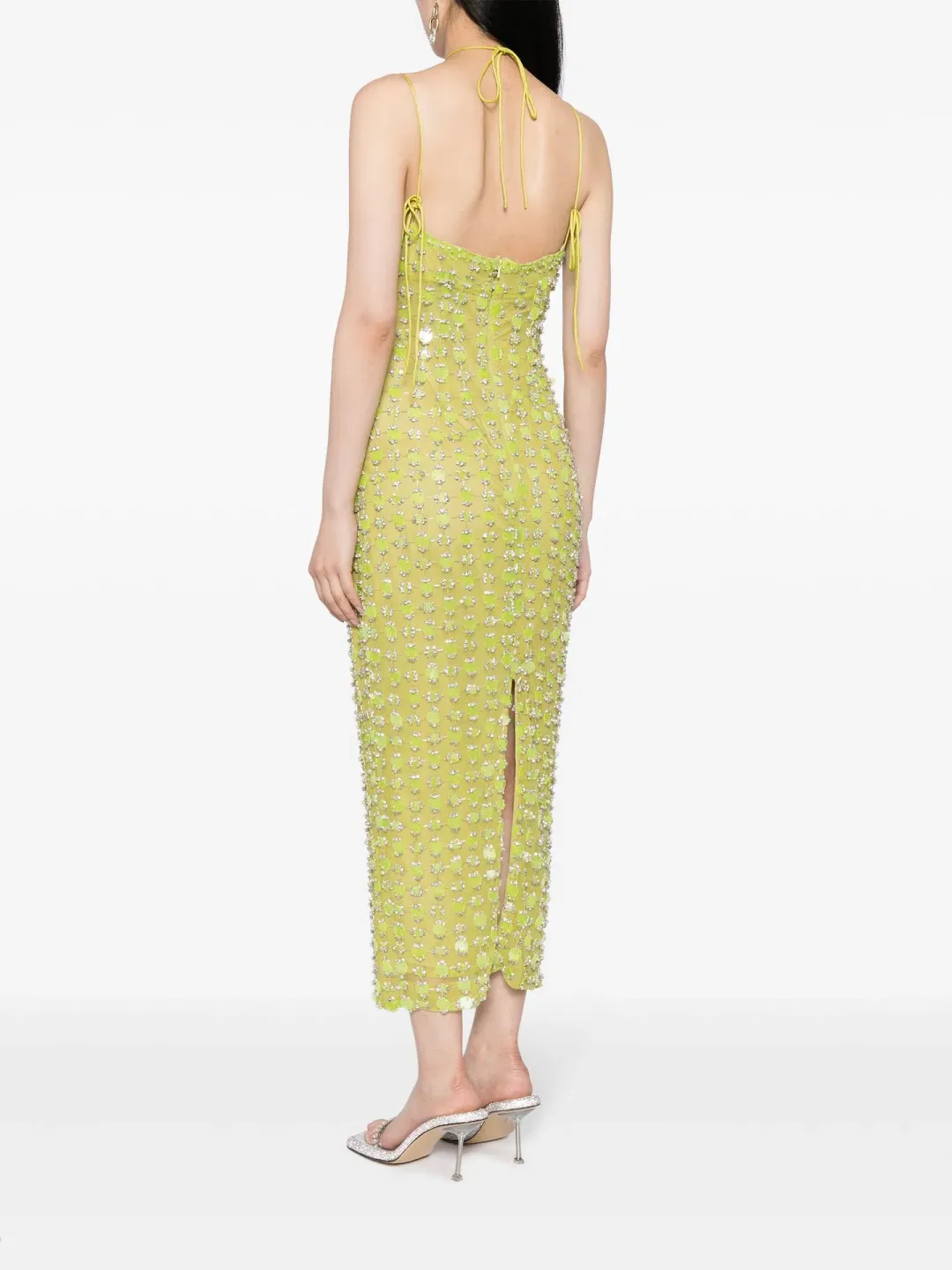 Rachel Gilbert Lucinda Midi Dress with Crystals Lime Size 3 / AU 12 for rent on The Volte - main image