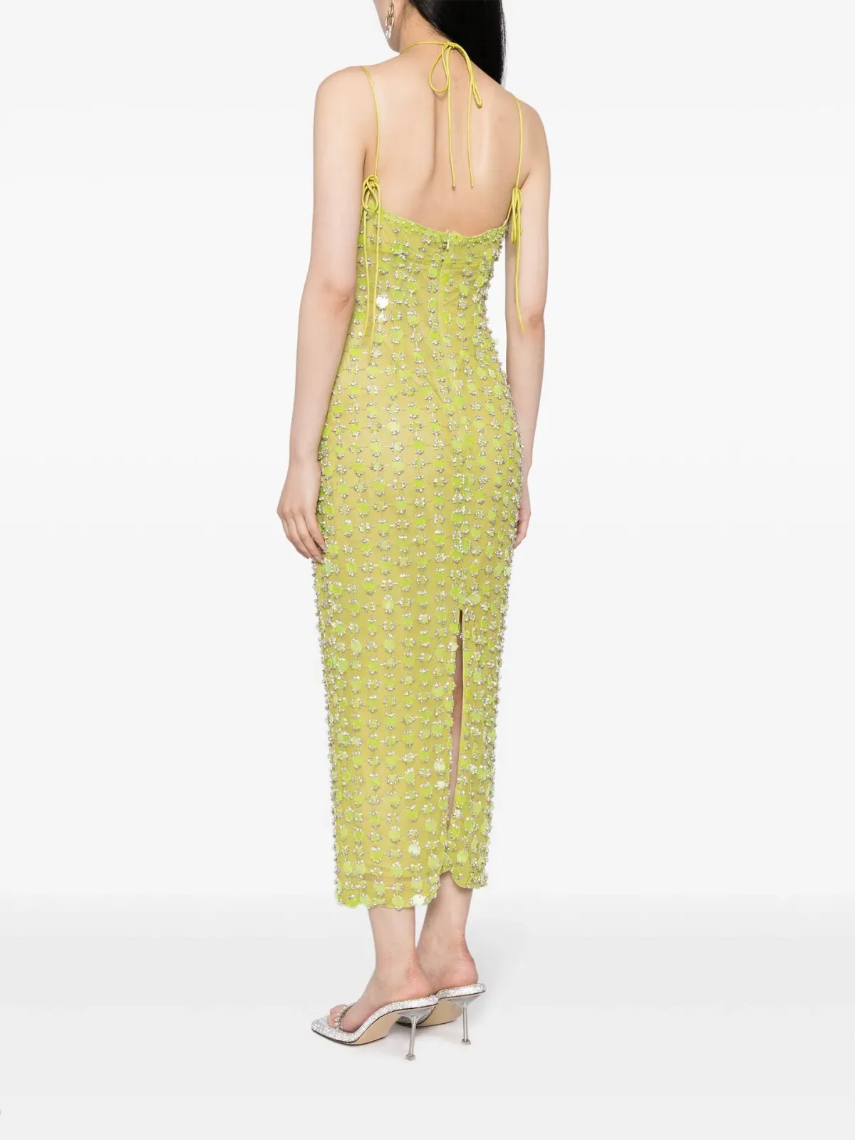 Rachel Gilbert Lucinda Midi Dress with Crystals Lime Size 3 / AU 12 - Image 2