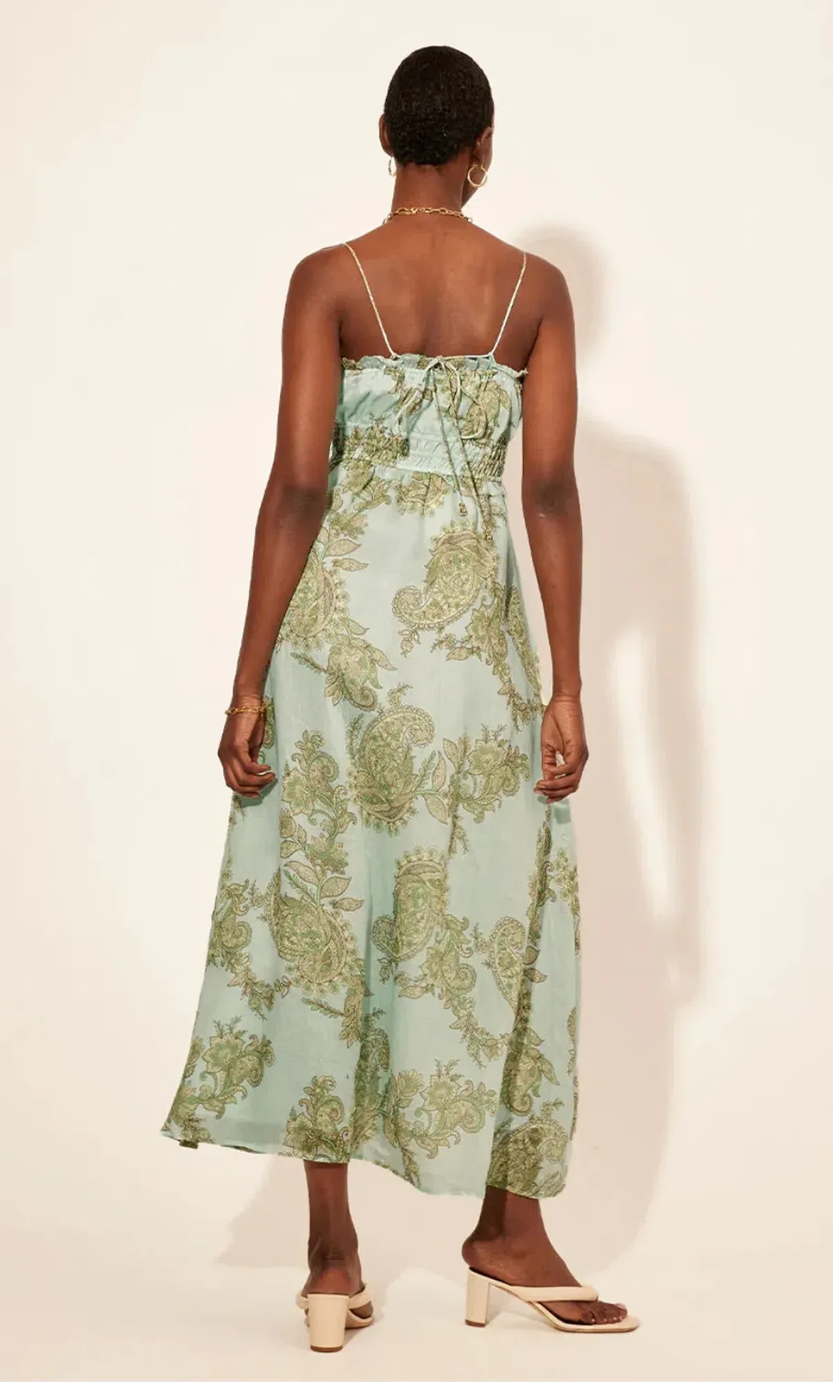 Kivari Zoe Strappy Maxi Dress Paisley In A Fresh Mint Size 12 - Image 3