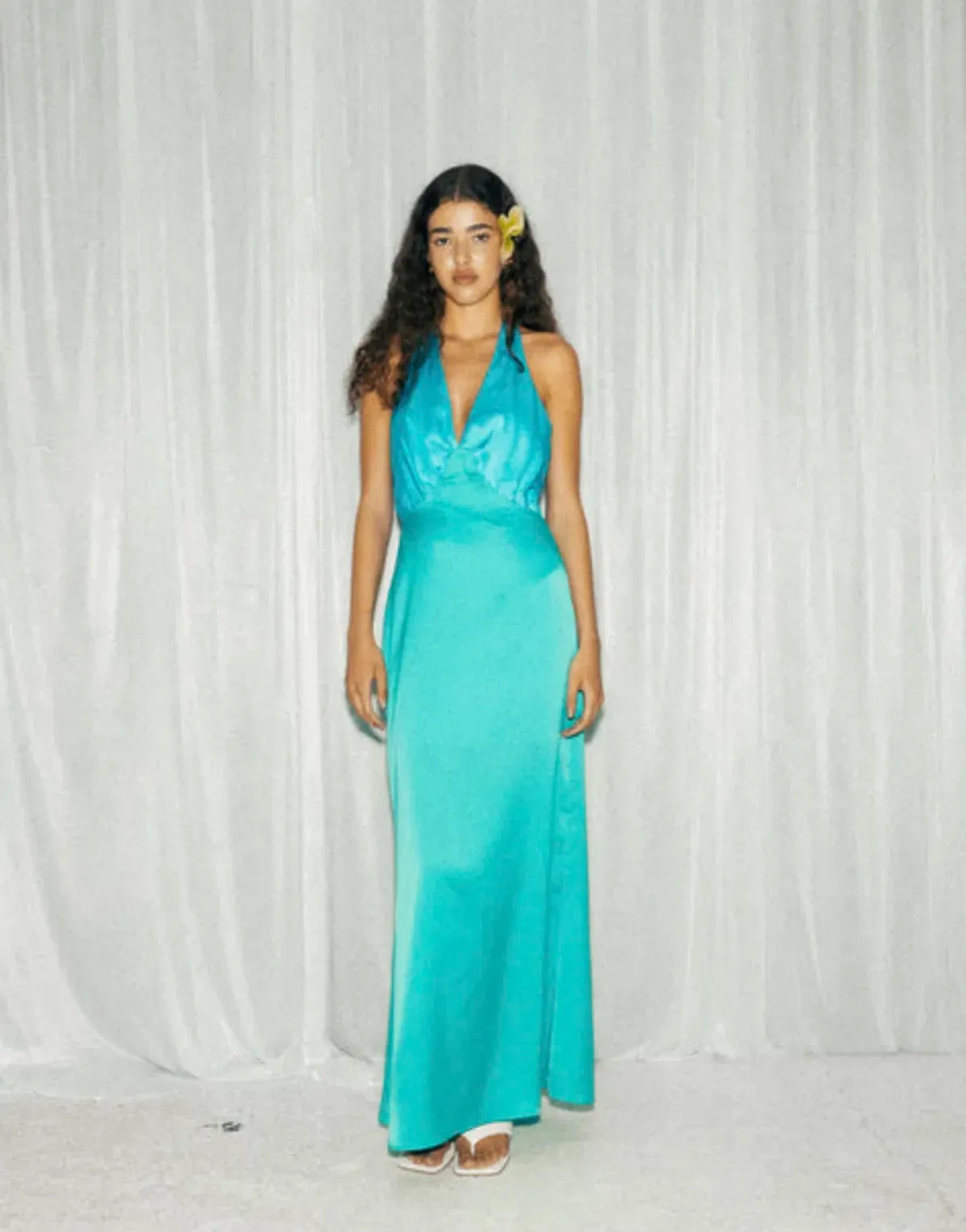 The Wolf Gang Oahu Slip Maxi Dress in Aquamarine Blue | Size S Small AU 8 - Image 9