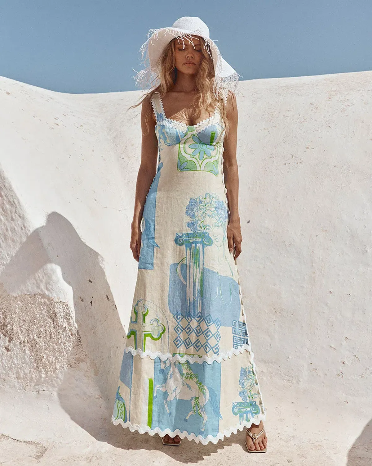 Zaco The Deluca Dress Theotokos Ocean Print Size 8 - Image 1