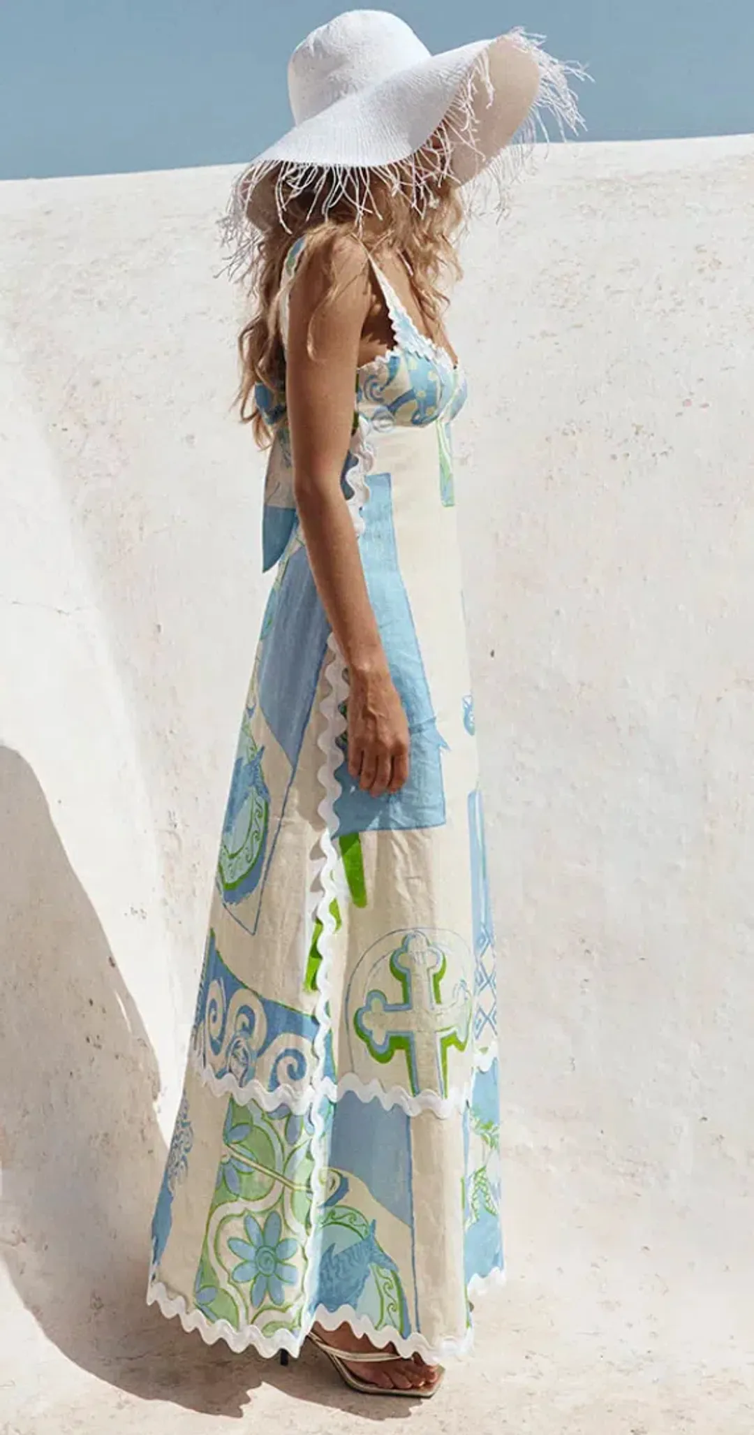 Zaco The Deluca Dress Theotokos Ocean Print Size 8 for rent on The Volte - main image