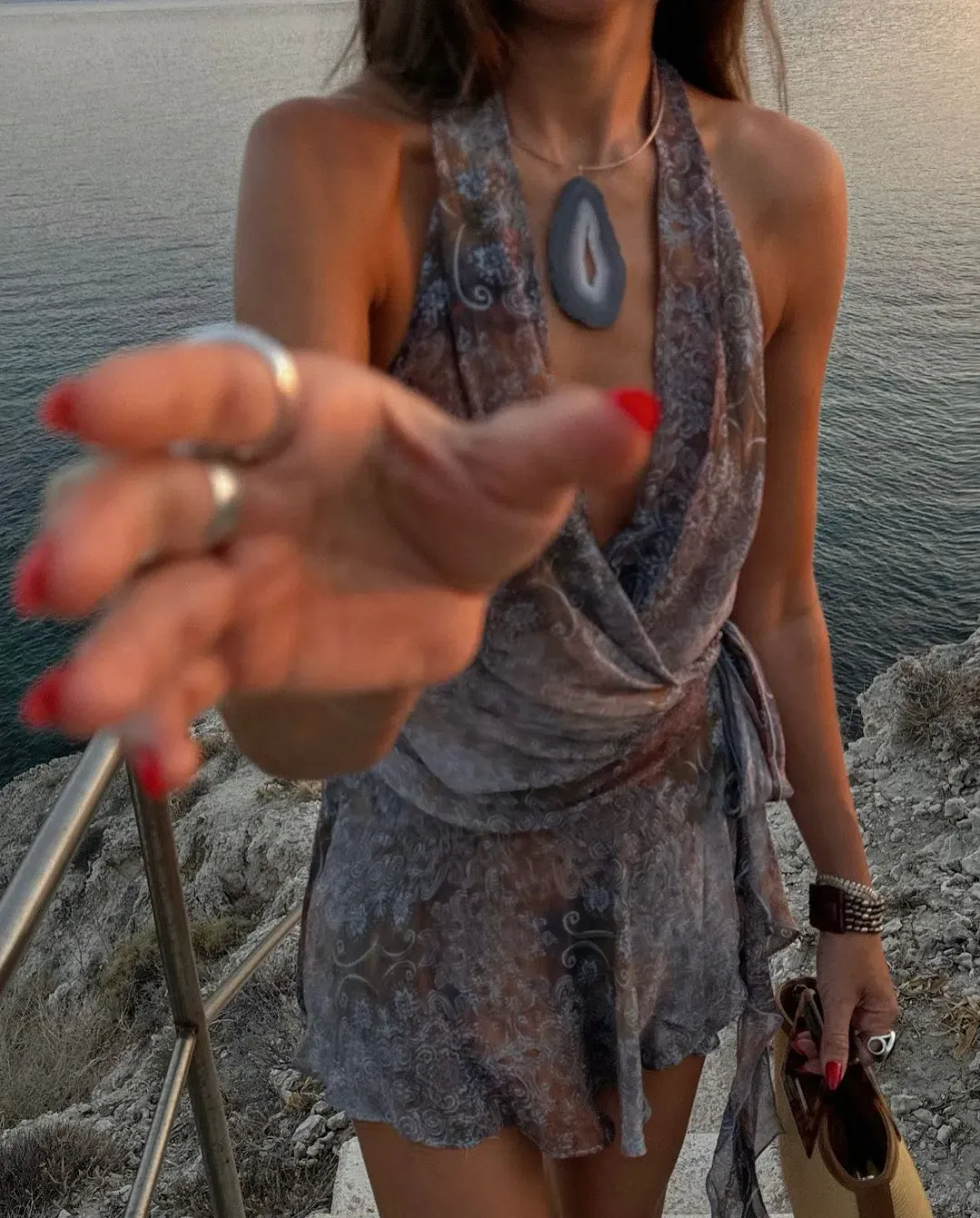 Bec & Bridge Malaya Mini Dress Skyfire Ombre Size 8 for rent on The Volte - main image