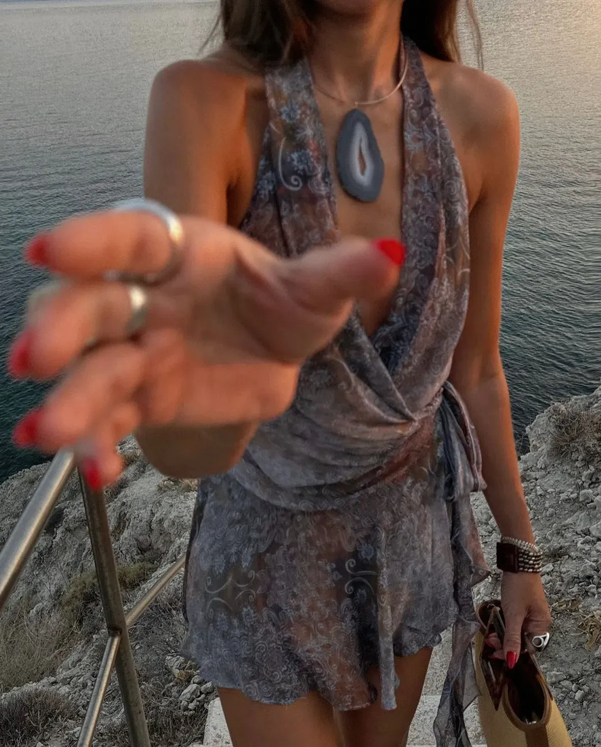 Bec & Bridge Malaya Mini Dress Skyfire Ombre Size 8 - Image 3