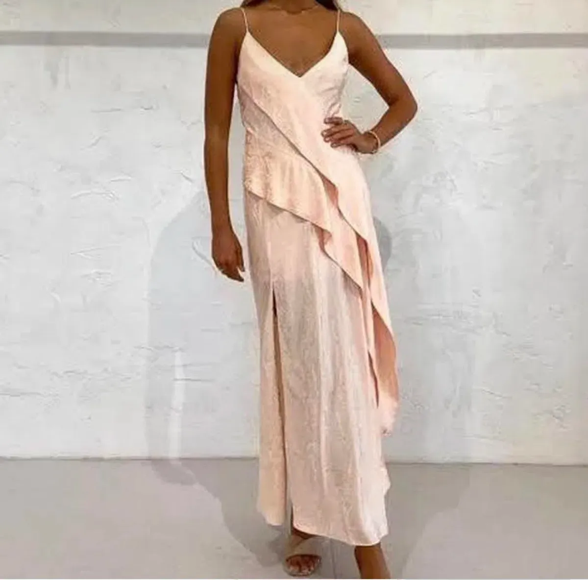 Acler Godwick Slip Dress Peach Orange Size 8 - Image 2