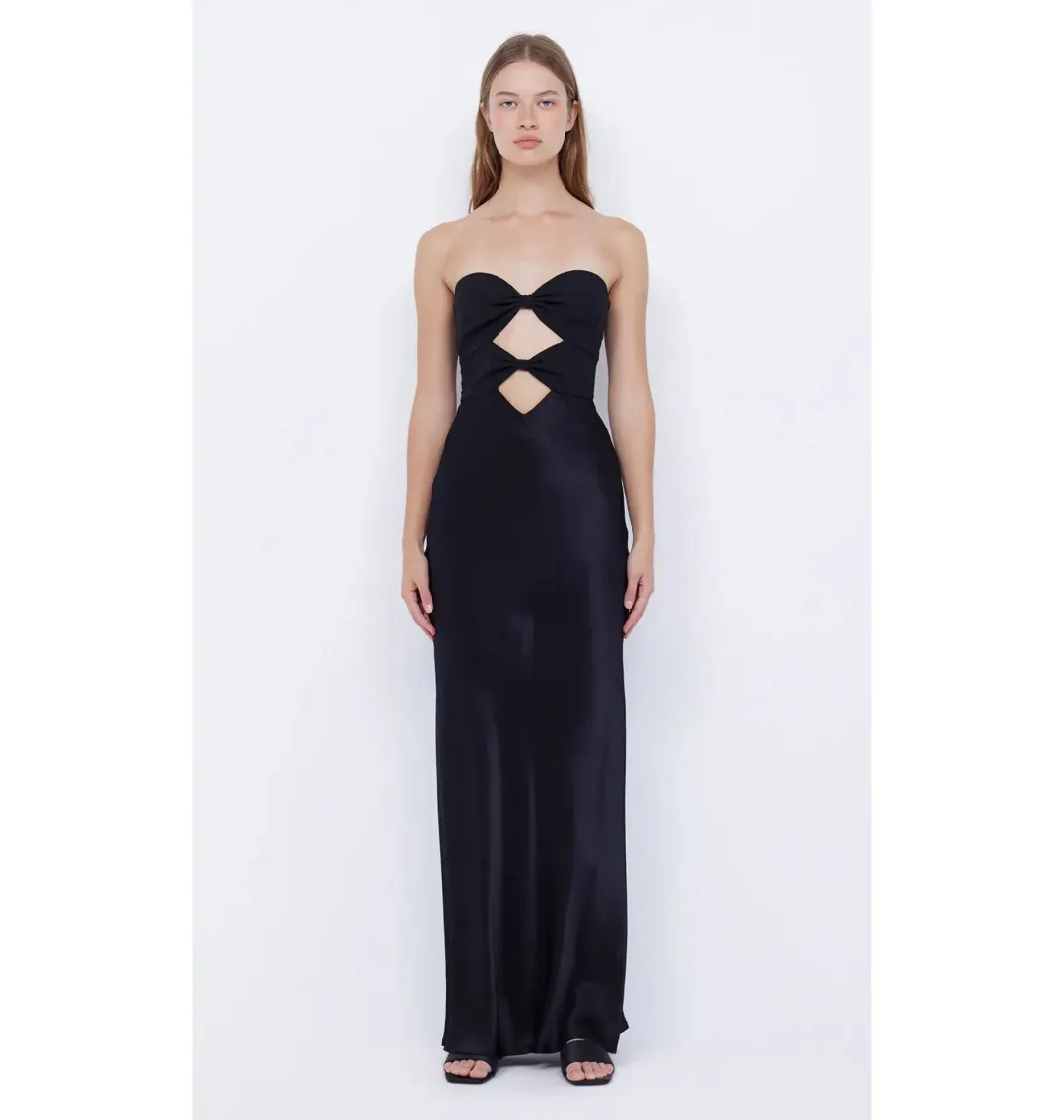 Bec & Bridge Strapless Halle Dress in Black Size AU 6 for rent on The Volte - main image