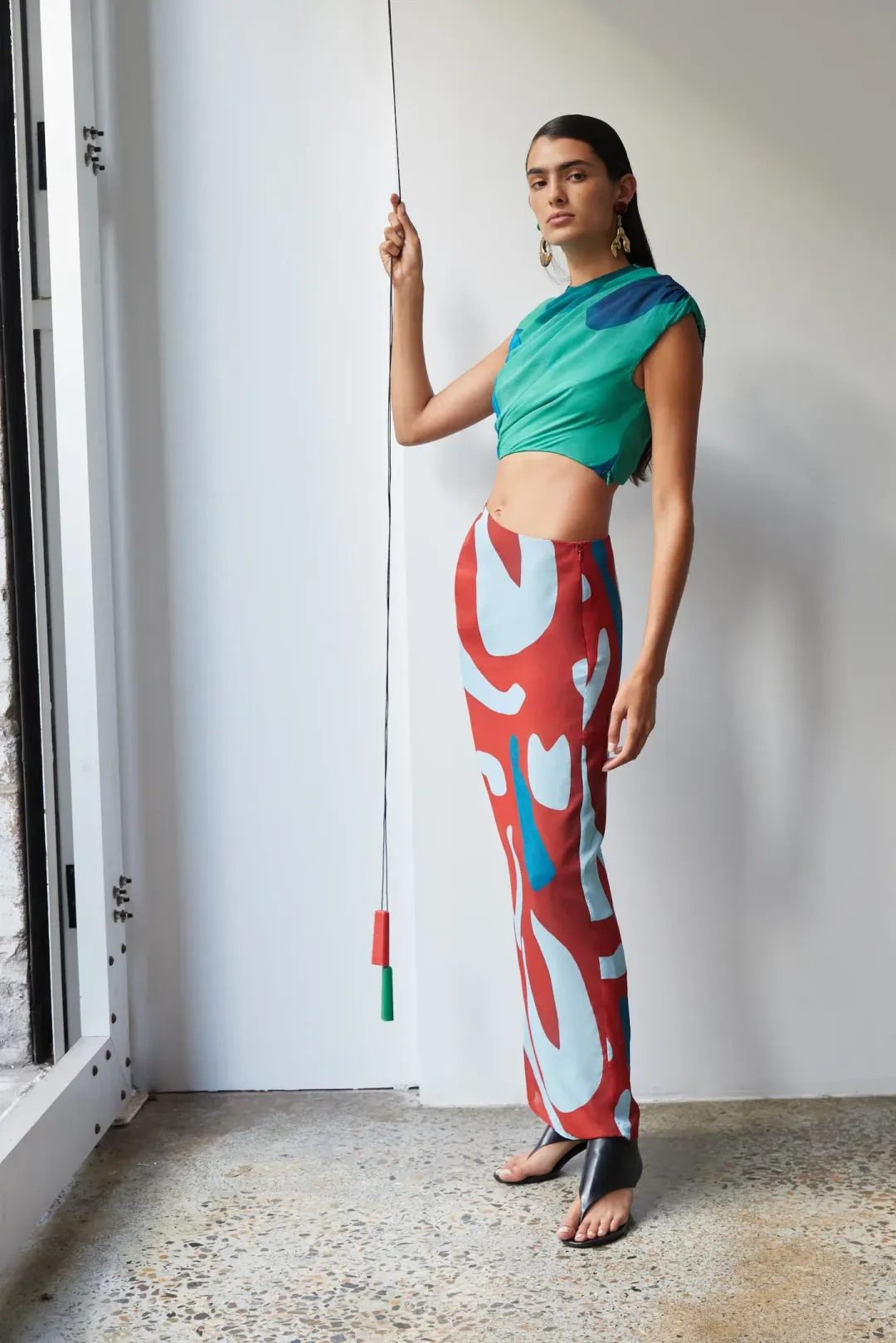 Sir the Label Frankie Gathered Skirt & Emerald Top Set Ruby Reflection Size 6  for rent on The Volte - main image