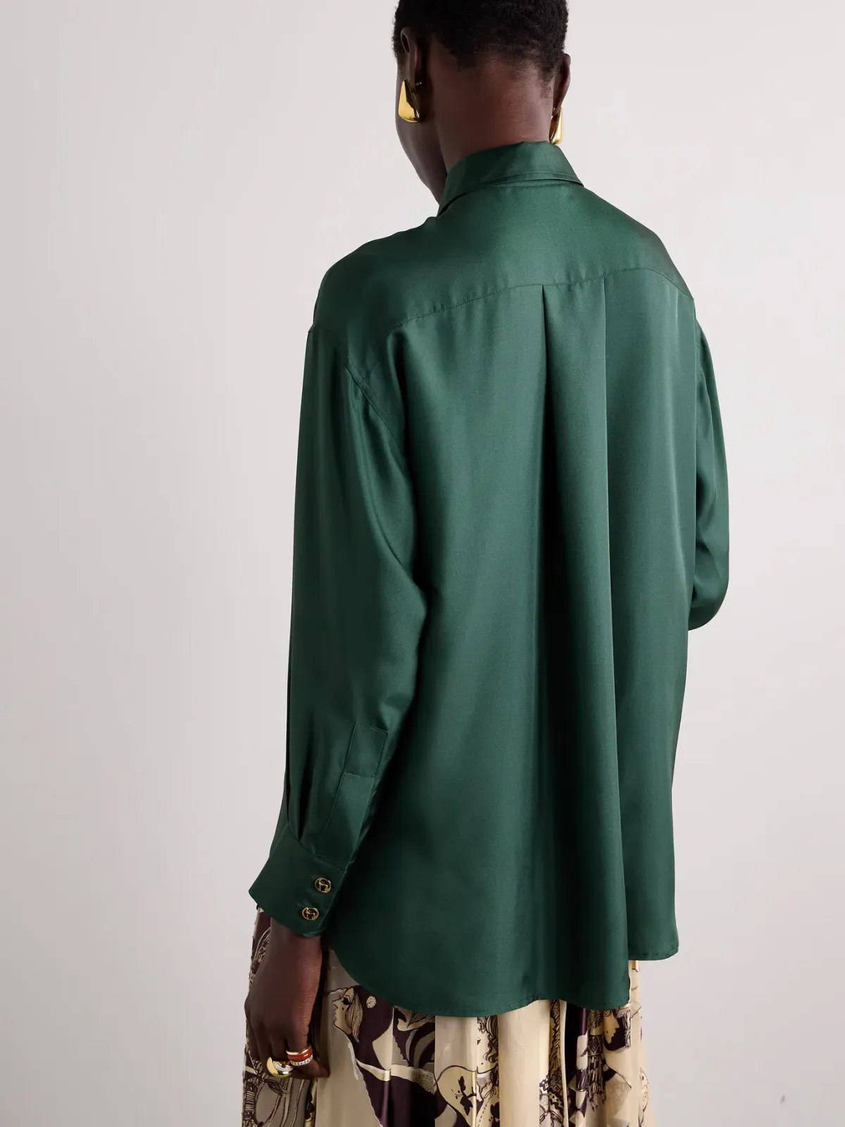 Zimmermann SET Pavilion Relaxed Silk Shirt and Wide Leg Pants Set in Pine Green Size 0 / AU 8 - Image 6