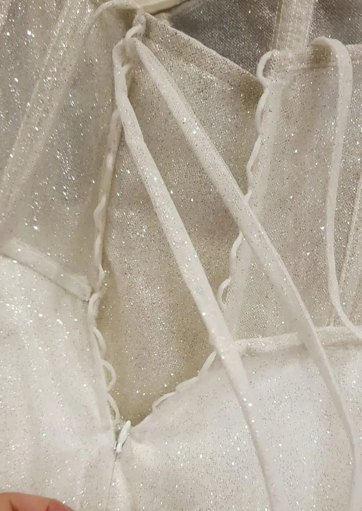 A-Line Sparkle Reception Wedding Dance Dress – Shimmer & Grace Size 6 - 8 - Image 2