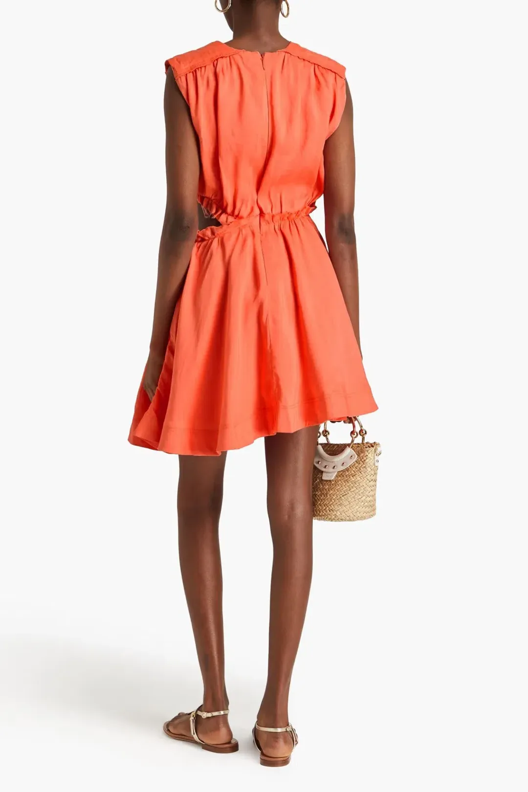 Aje Holly Cut Out Mini Dress Coral Size 16 for rent on The Volte - main image