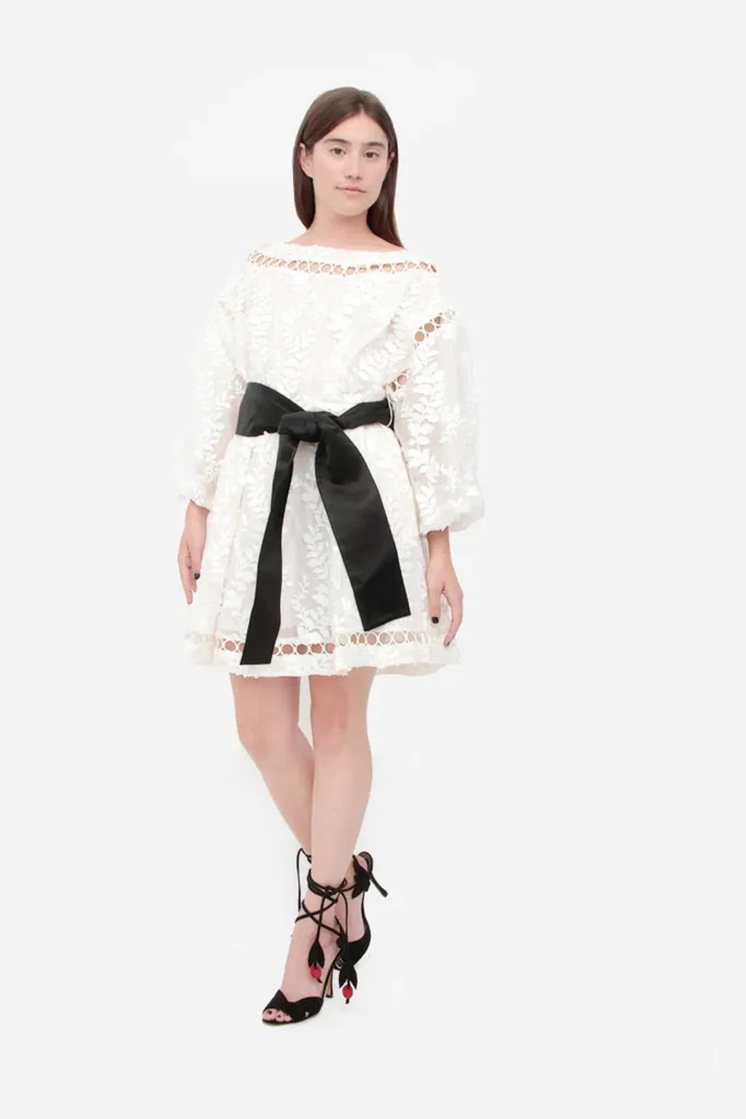 Zimmermann Winsome Cinch Vine Dress White Size 0P/Au 6 for rent on The Volte - main image