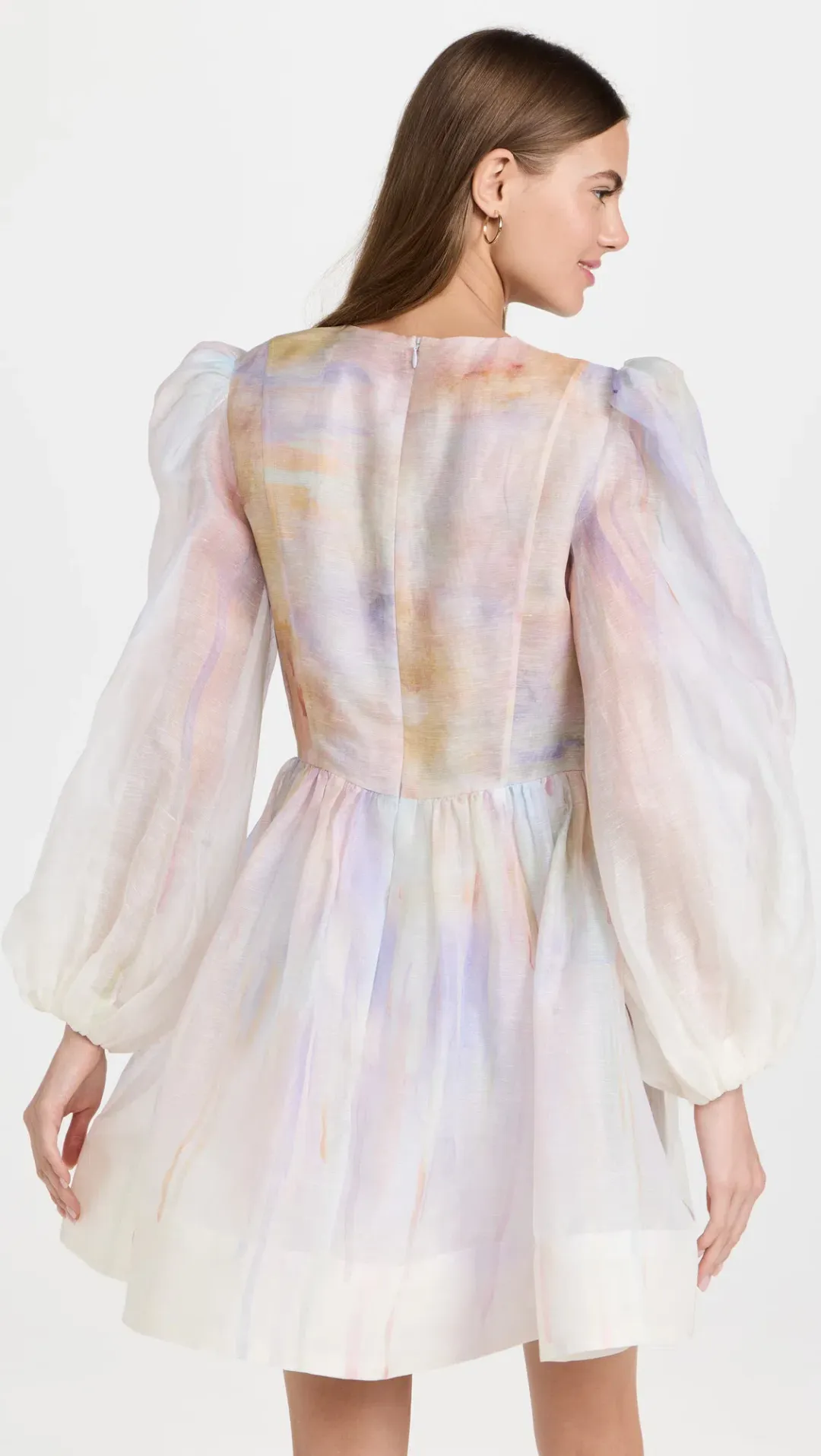 Zimmermann Rhythmic Knot Mini Dress Abstract Rainbow Size 1 / AU 10 for rent on The Volte - main image