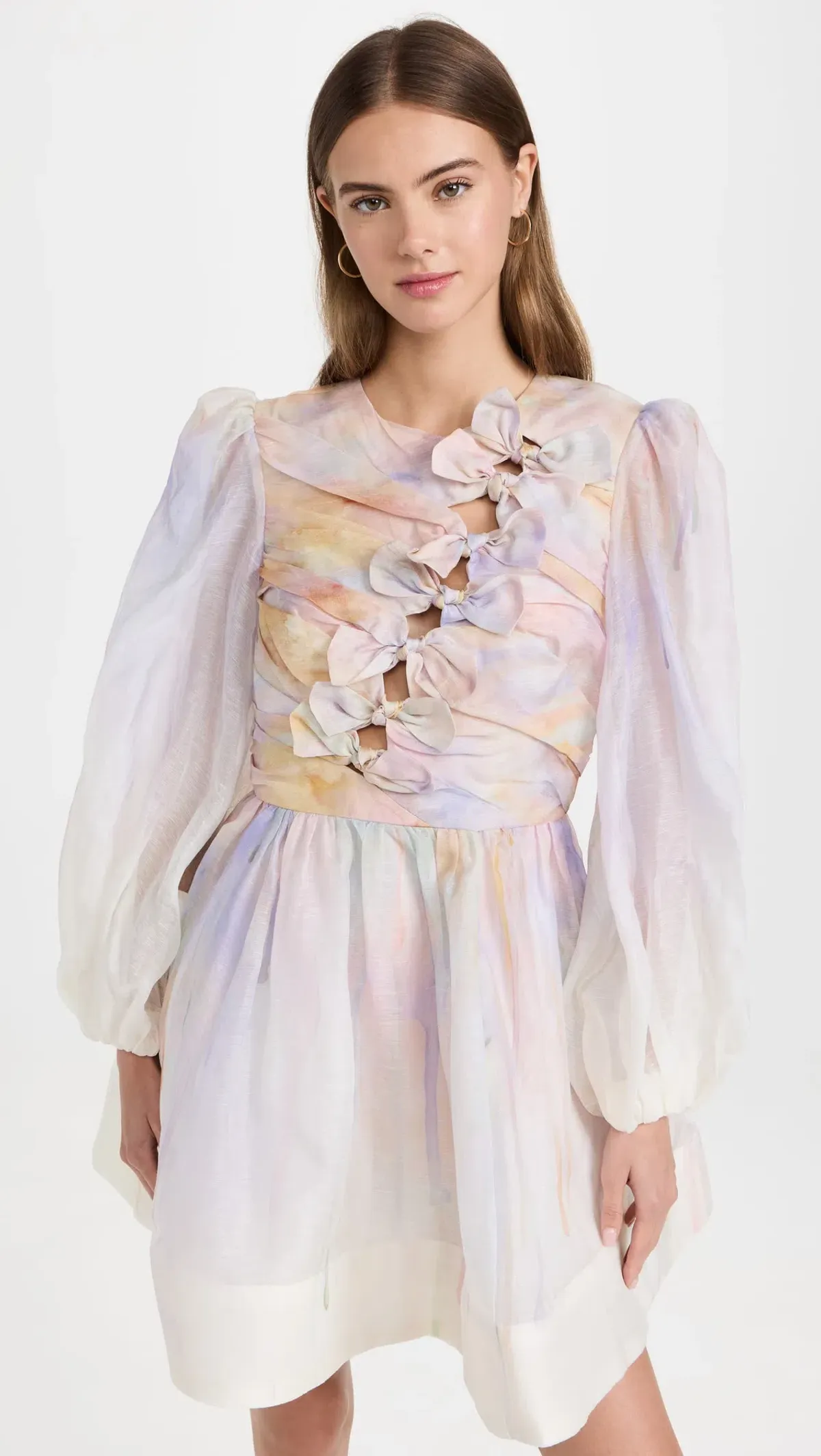 Zimmermann Rhythmic Knot Mini Dress Abstract Rainbow Size 1 / AU 10 - Image 2