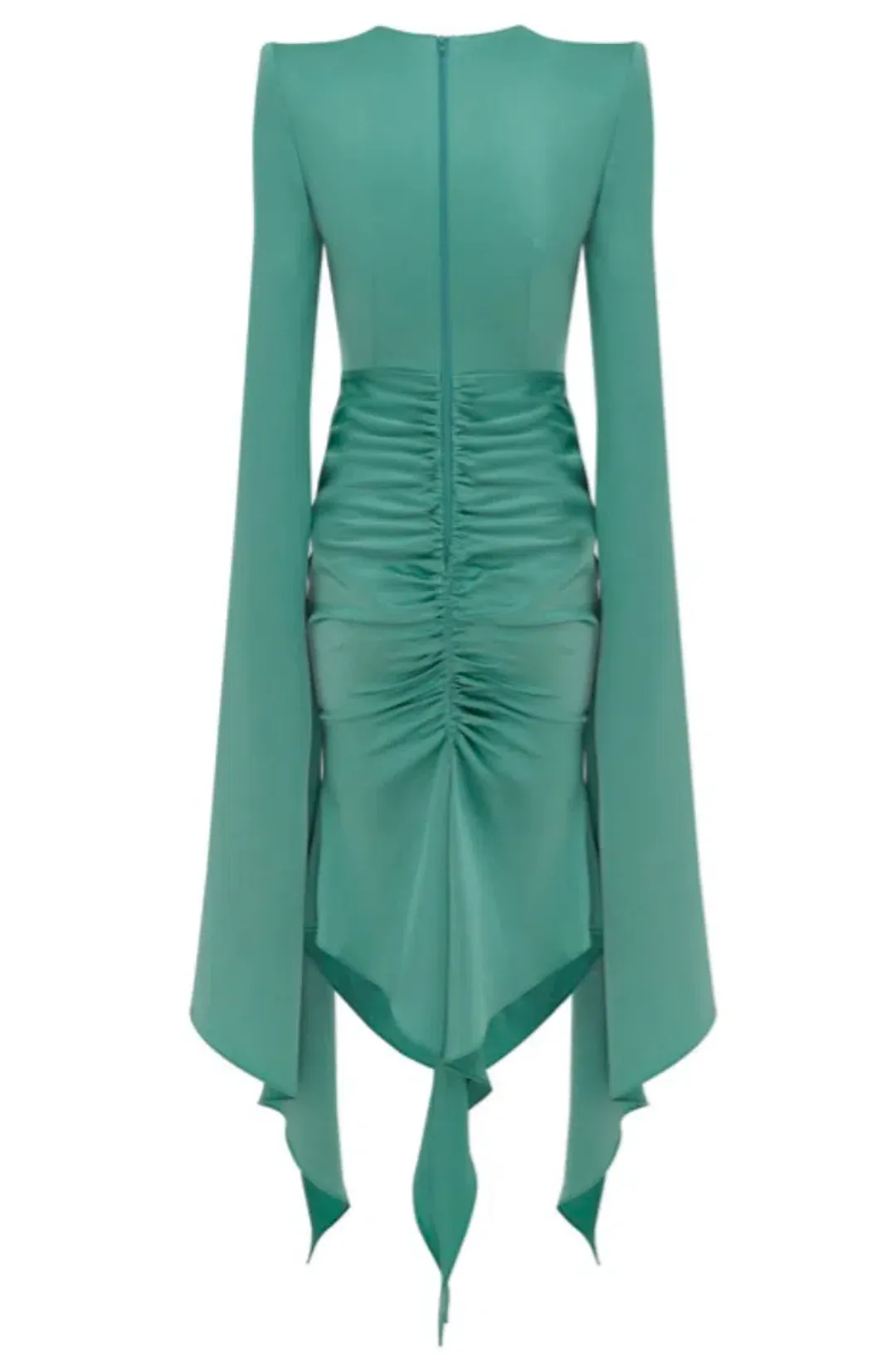 Alex Perry Powell Ruched Dress Teal Size 14 for rent on The Volte - main image