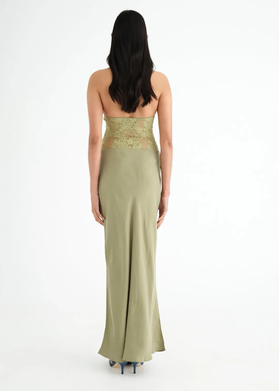 Benni Miko Maxi Dress Pear Green Size 10 for rent on The Volte - main image