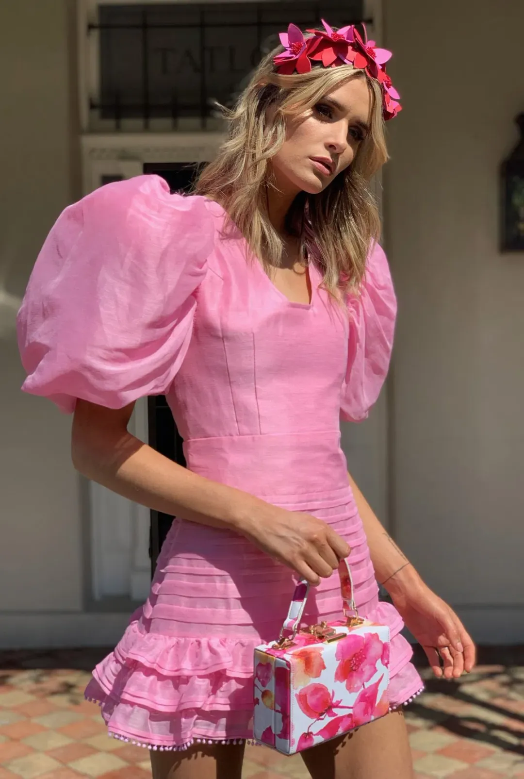 Mackenzie Mode Pandora Mini Dress Pink Size 6  for rent on The Volte - main image