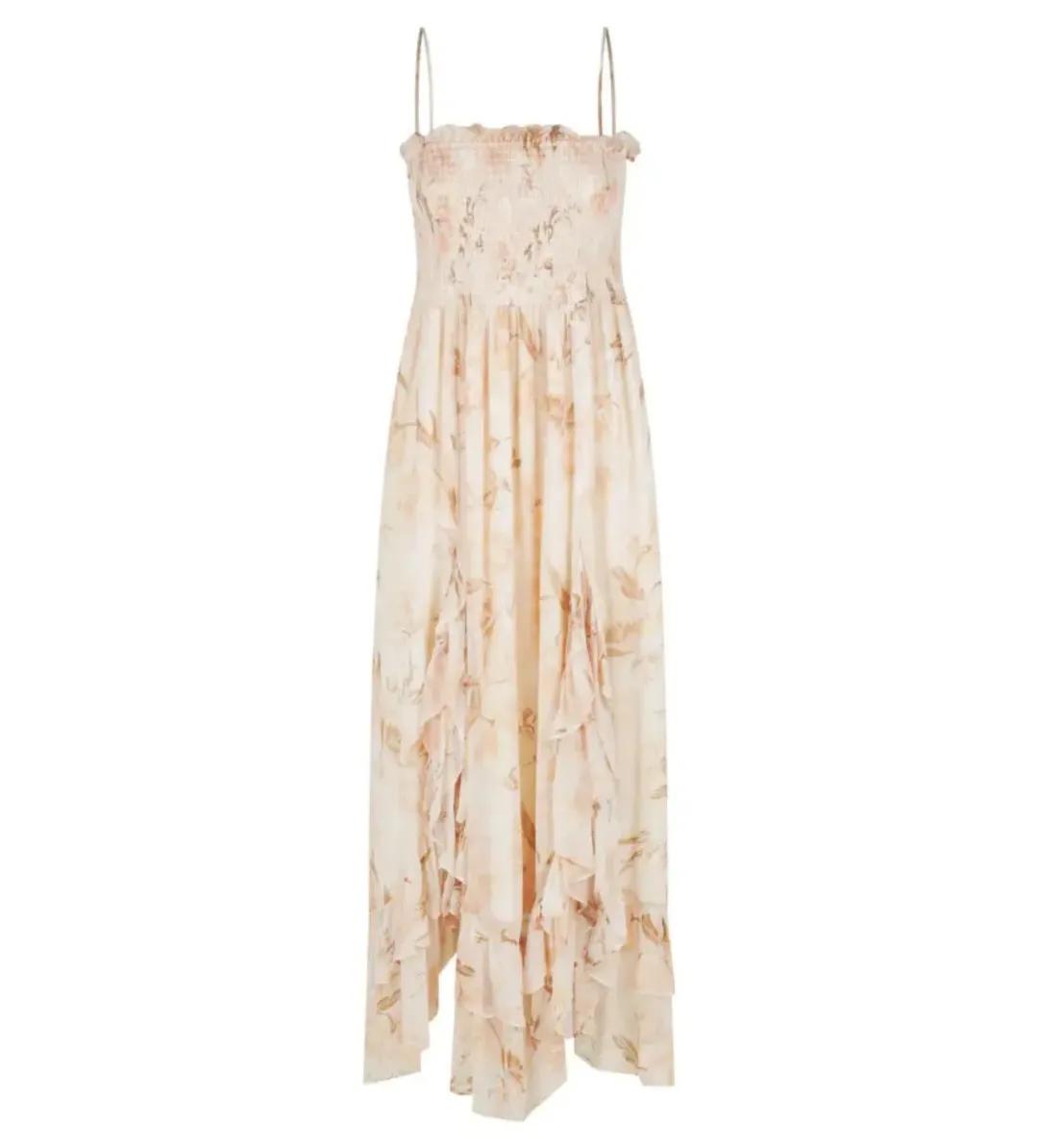 Shona Joy Nina Shirred Midi Dress in Floral Print Size 12 for rent on The Volte - main image