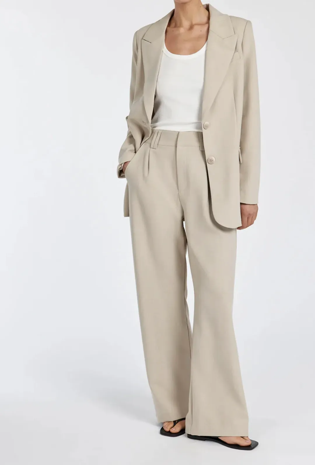 Dissh Celine Longline Vest & Pants Set in Pebble Size 12 for rent on The Volte - main image
