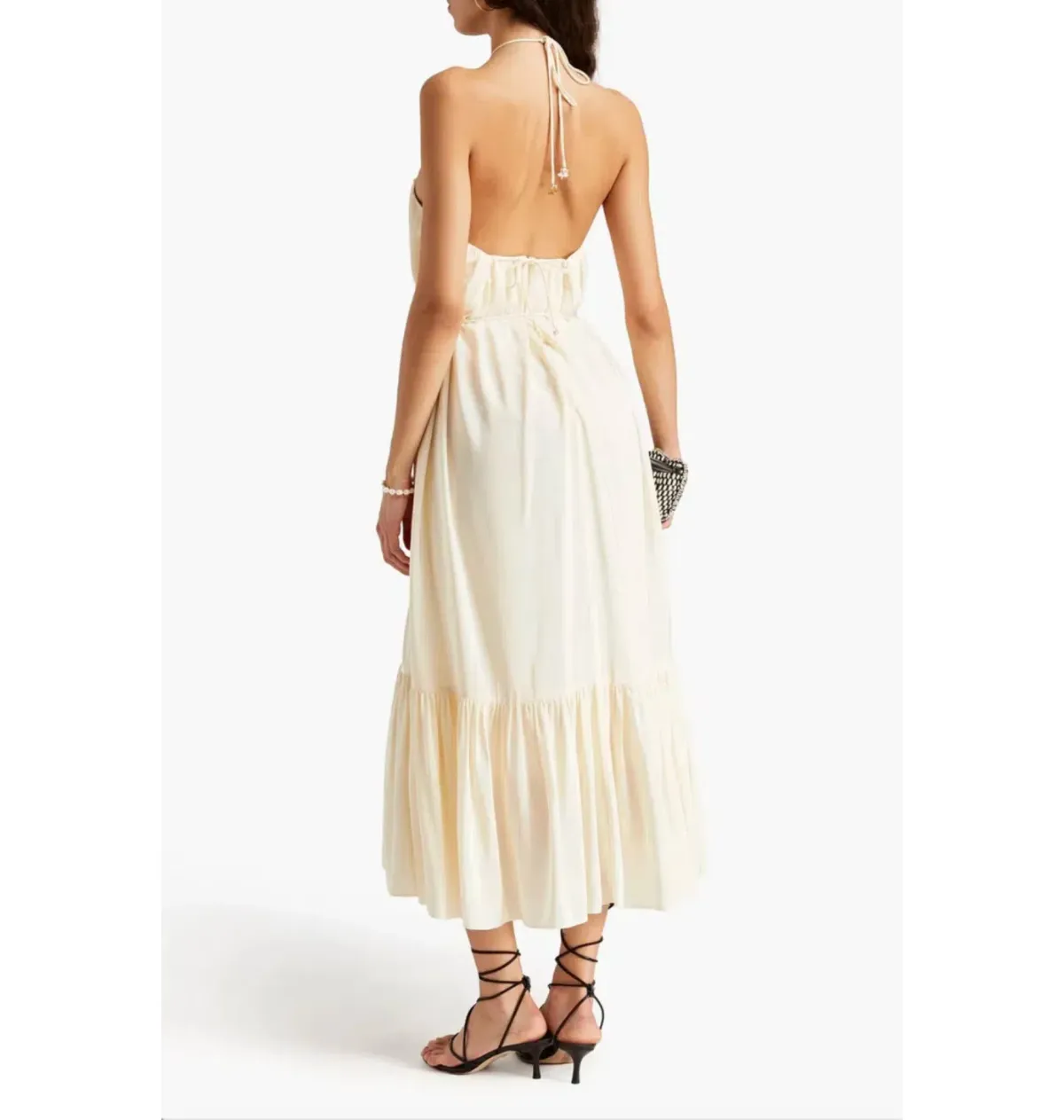 Zimmermann Halter Neck Midi Dress Cream Size 2 / AU 12  - Image 2