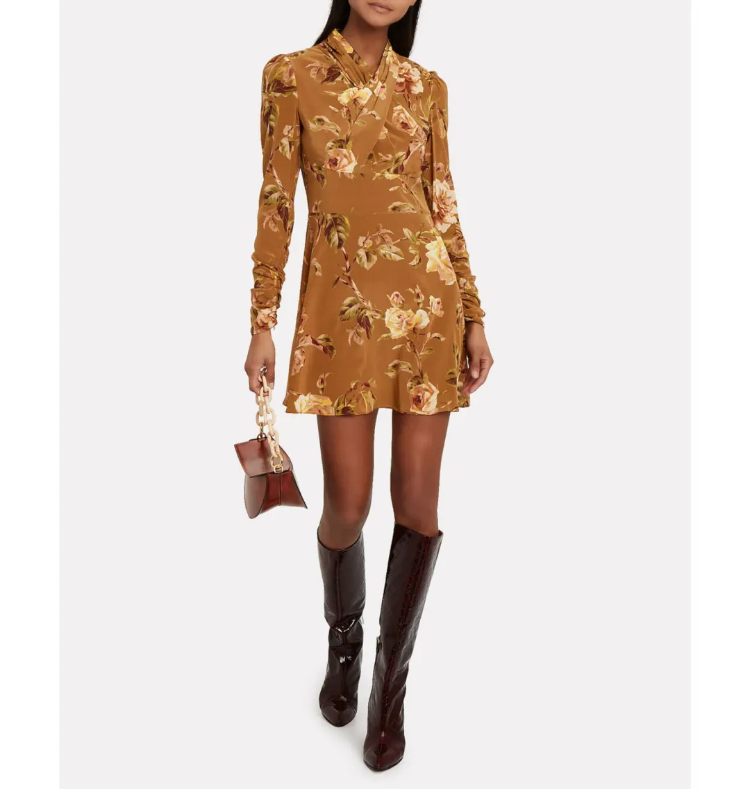 Zimmermann Resistance Silk Twist Mini Dress Floral Size 0 / AU 8 for rent on The Volte - main image