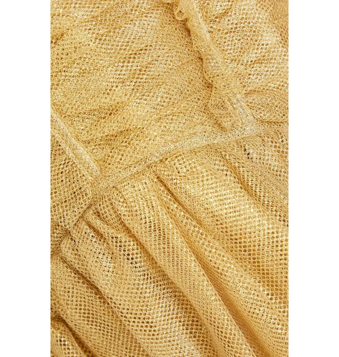 Zimmermann Prima Off Shoulder Dress Gold Size 1 / AU 10  for rent on The Volte - main image