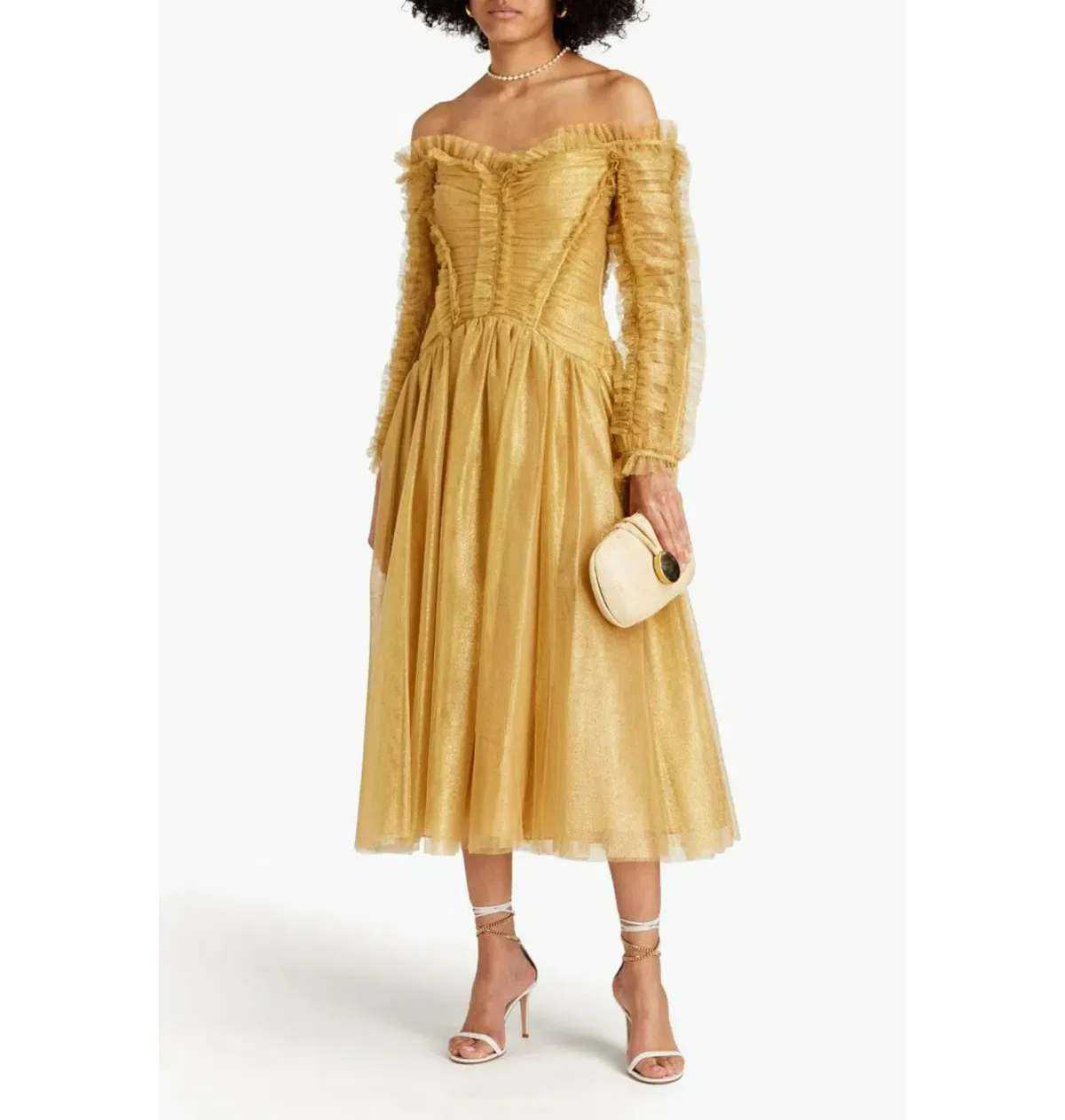 Zimmermann Prima Off Shoulder Dress Gold Size 1 / AU 10  - Image 1