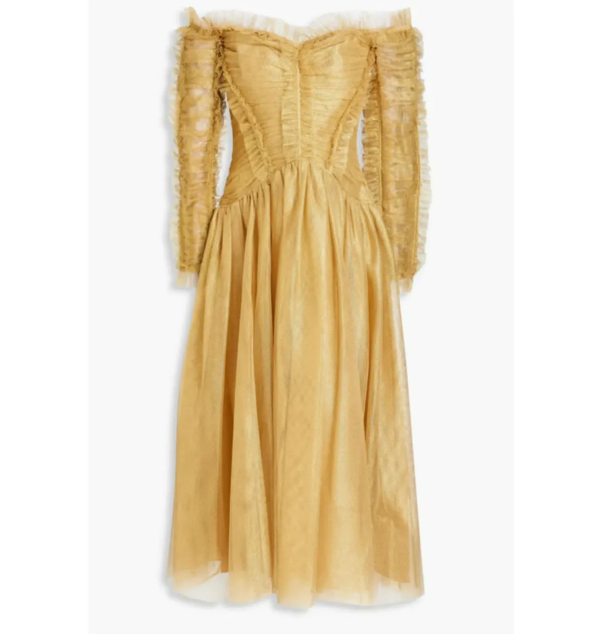 Zimmermann Prima Off Shoulder Dress Gold Size 1 / AU 10  - Image 3