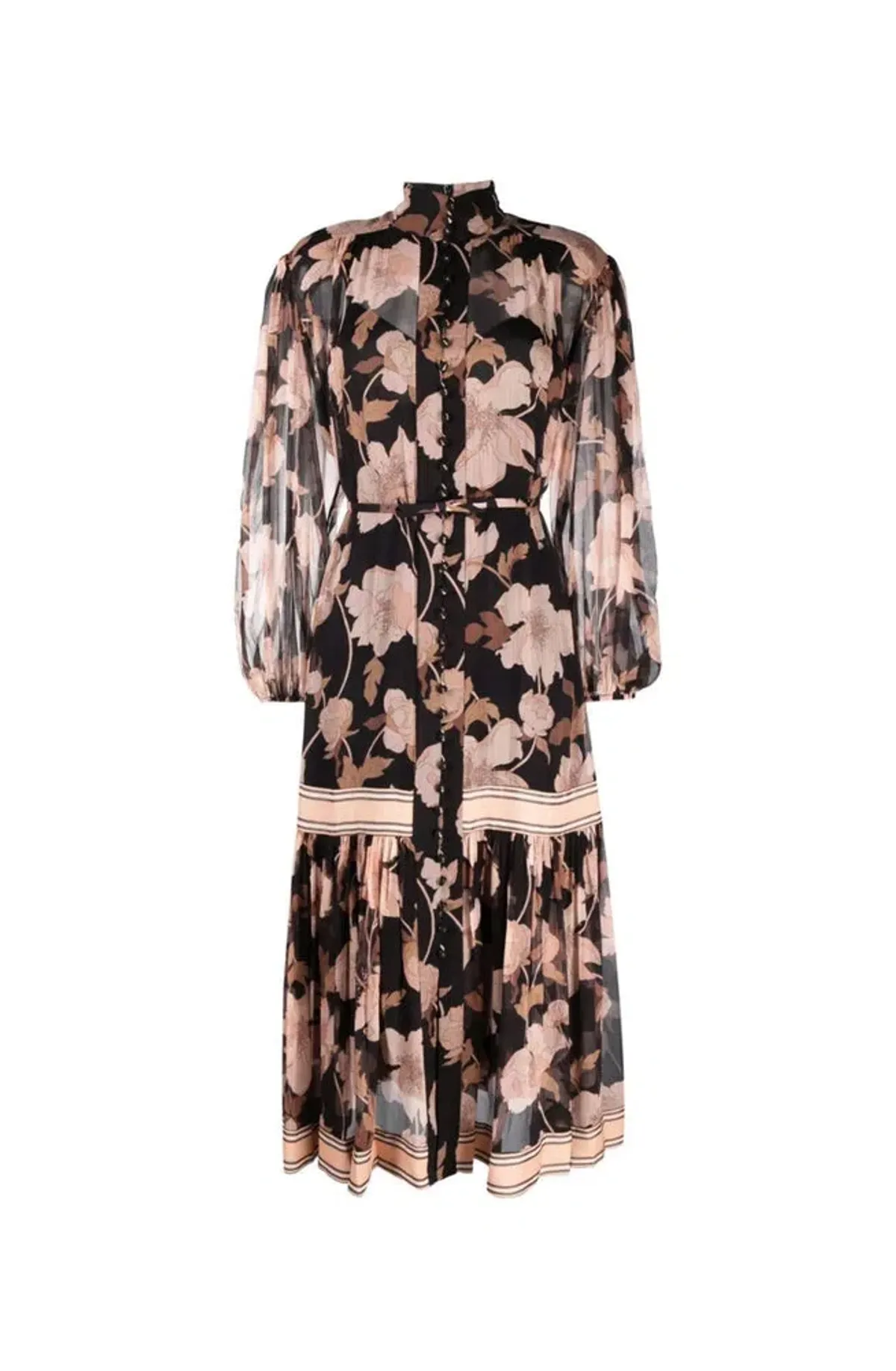 Zimmermann Concert Peonies Panelled Midi Dress Black Peonies Size 0 / AU 8  - Image 4