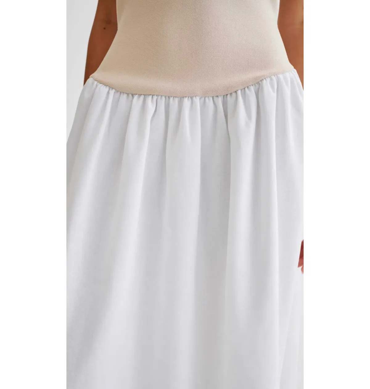 Meshki Katie Knit Linen and Midi Dress Natural/White Size XS / AU 6 - Image 4