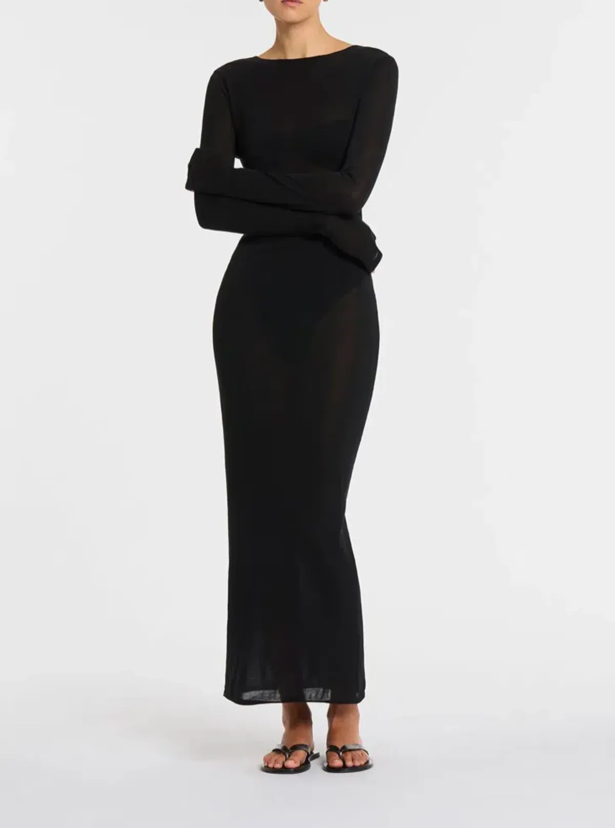 Sir the Label Eva Knit Midi Dress Black Size 0P / AU 6 - Image 3