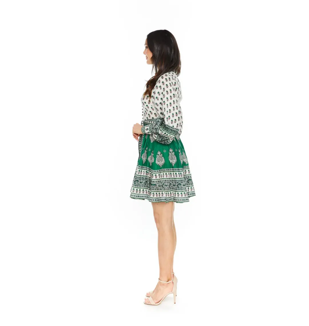 Zimmermann Emerald Buttoned Dress Multi 2 / AU 12  for rent on The Volte - main image