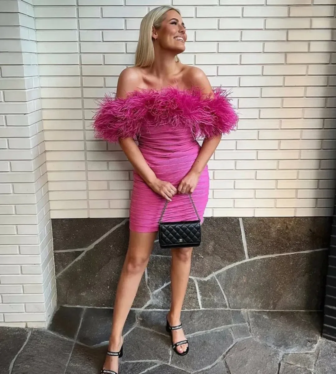 Rachel Gilbert Zion Mini Dress Pink 3/AU12 for rent on The Volte - main image