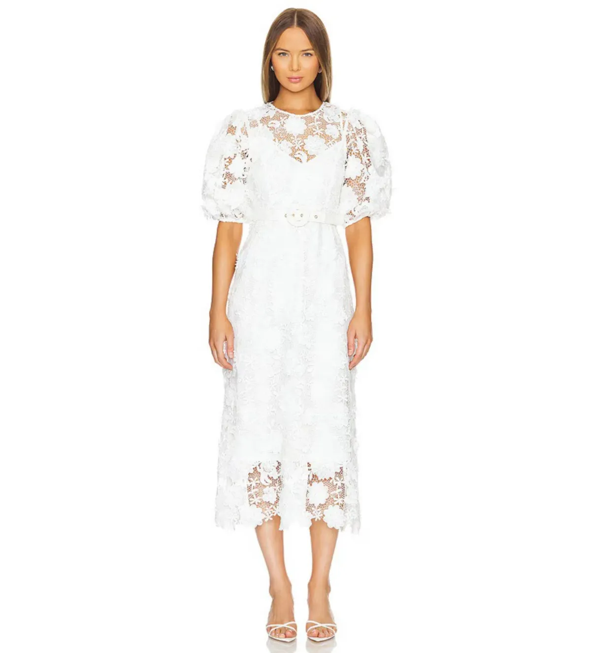 Zimmermann The Halliday Lace Flower Dress In Ivory Size 2/ Au12  - Image 1