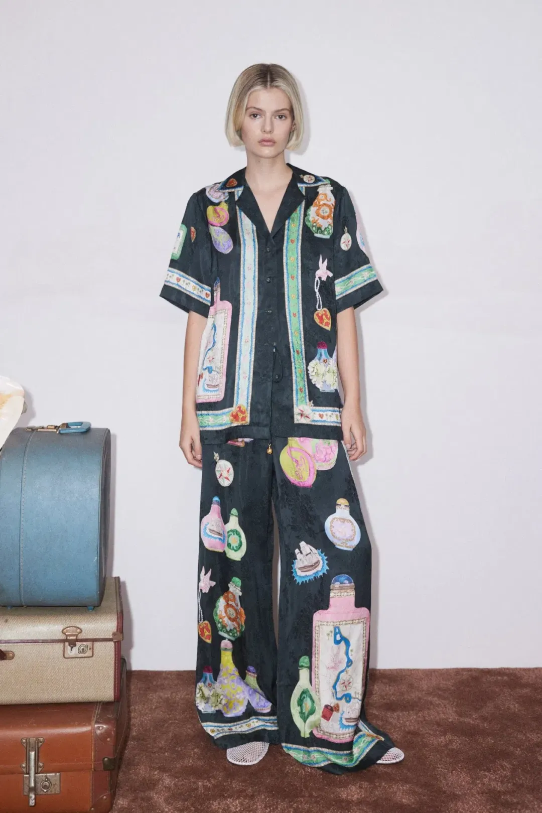 Alemais Royal Set Top and Pants Set Print Size 10  for rent on The Volte - main image