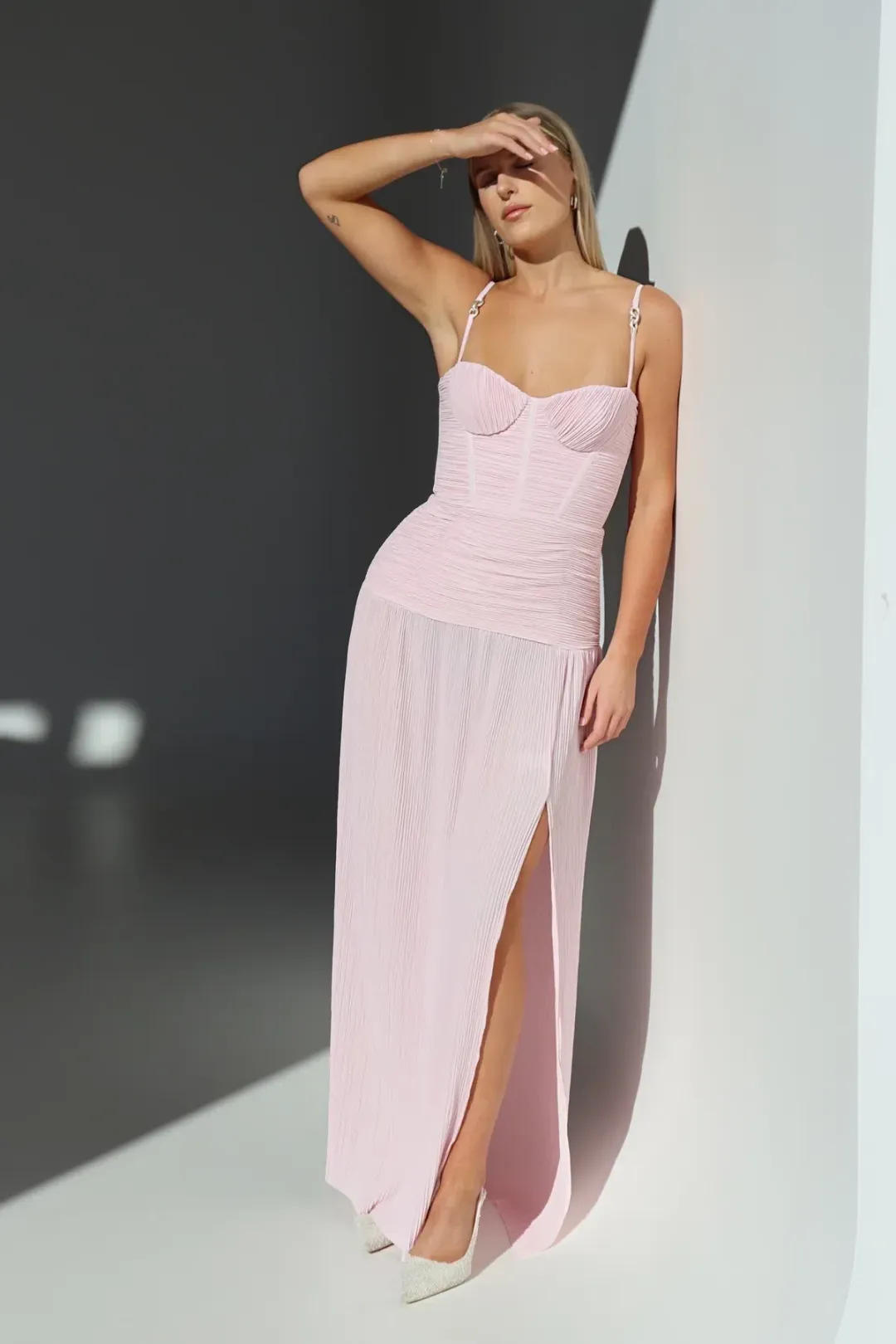 Manning Cartell Double Time Pleat Dress Hydrangea Size AU 8 for rent on The Volte - main image