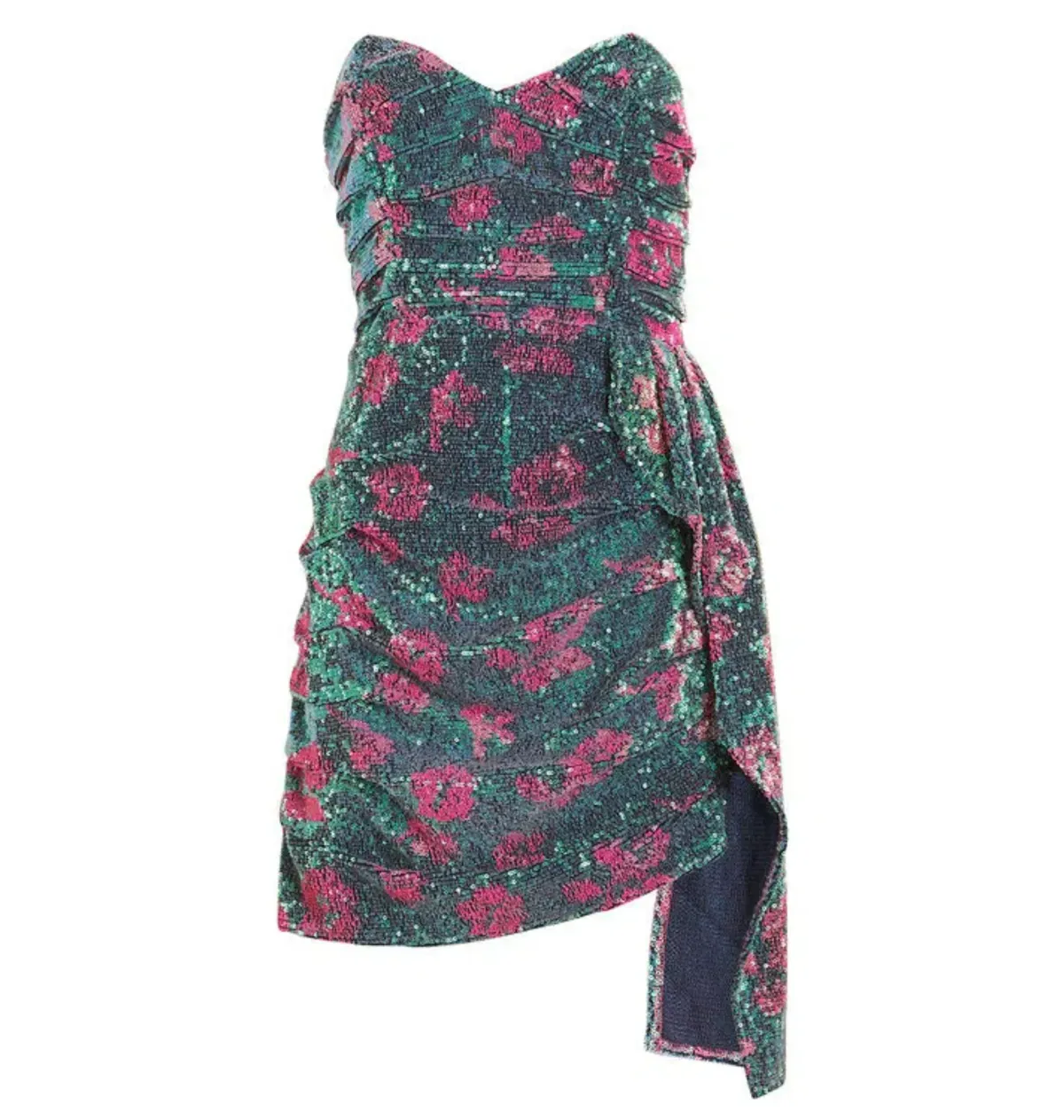 For Love and Lemons Pauline Cosmo Sequin Mini Dress Green Floral Size 8 - Image 7