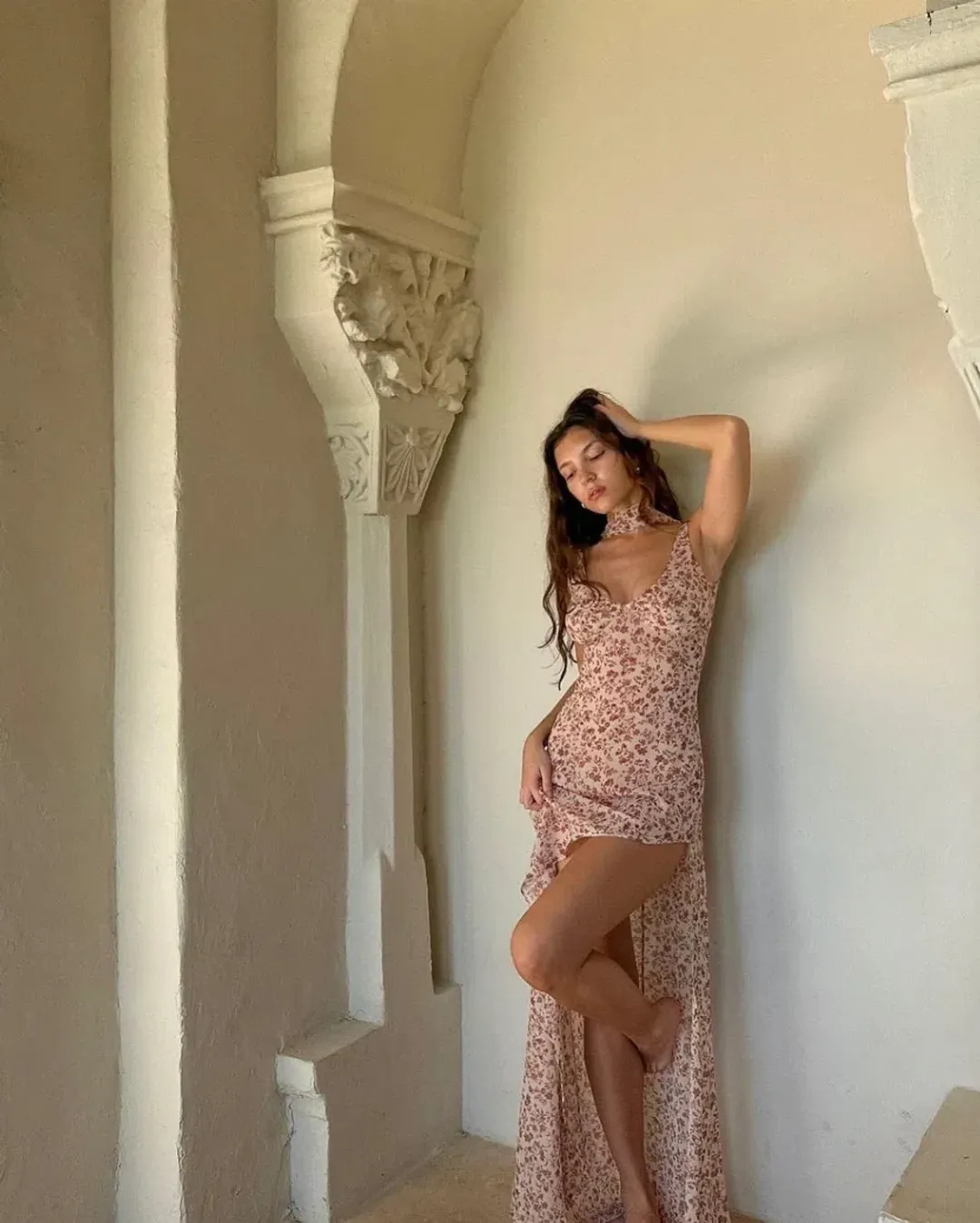 Arcina Ori Amelie Dress In Floral Pink Size 8 /S for rent on The Volte - main image