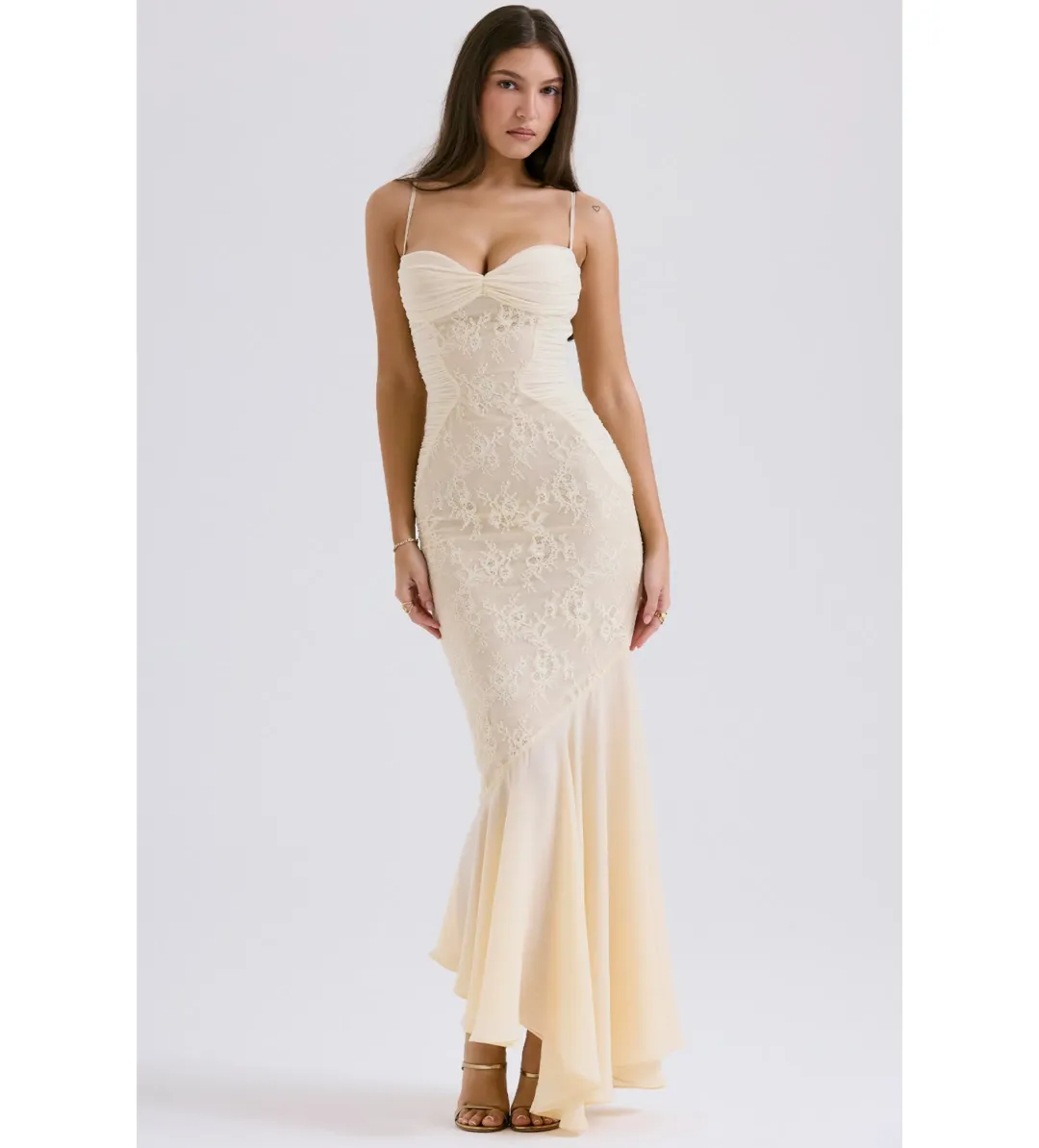 House of CB Felicia Dress Gown Vanilla Size XS/Au 6 for rent on The Volte - main image