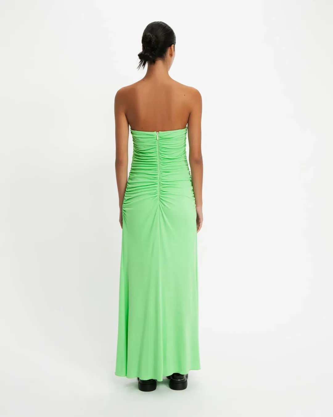 Cue Bandeau Jersey Maxi Dress Summer Green Size 8 for rent on The Volte - main image