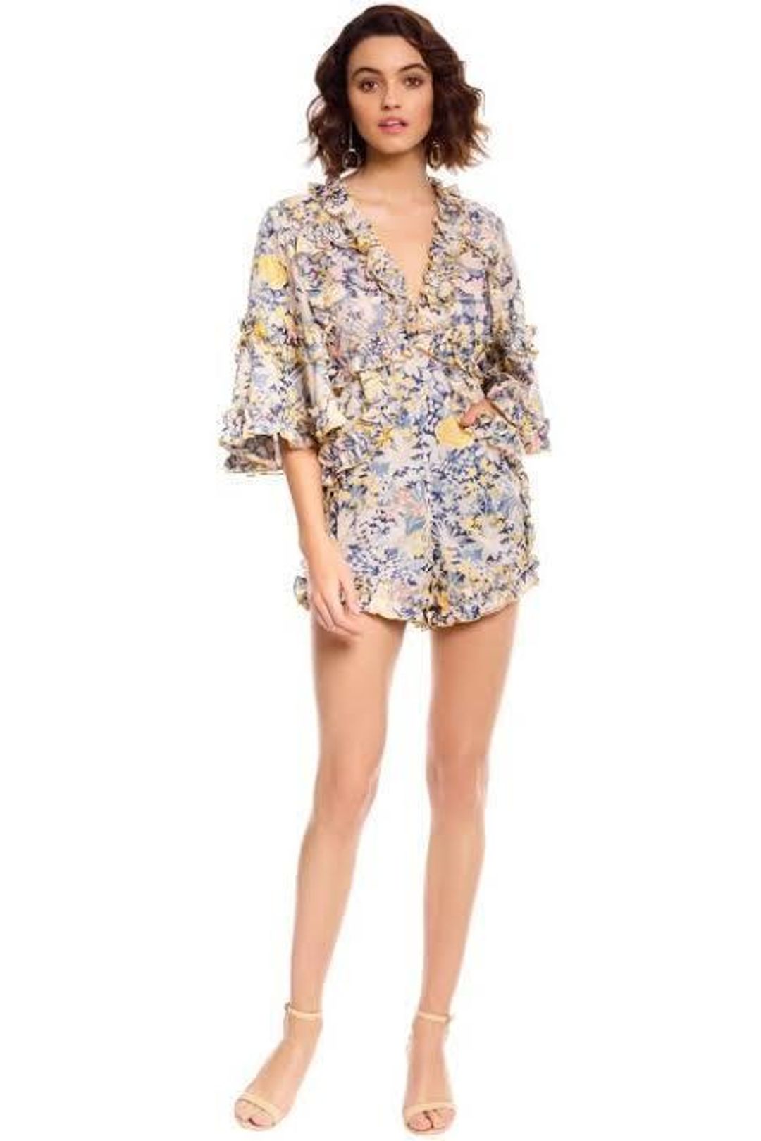 Alice McCall Choose Me Romper Blue Floral Size 8 for rent on The Volte - main image