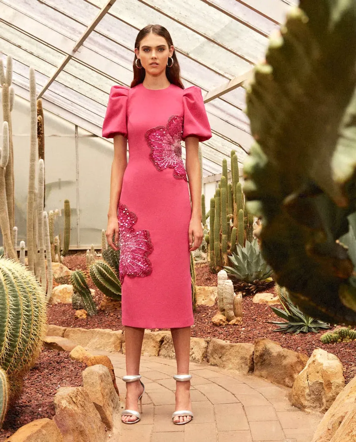 Rebecca Vallance Layana Midi Dress Raspberry Pink Size 14 - Image 1