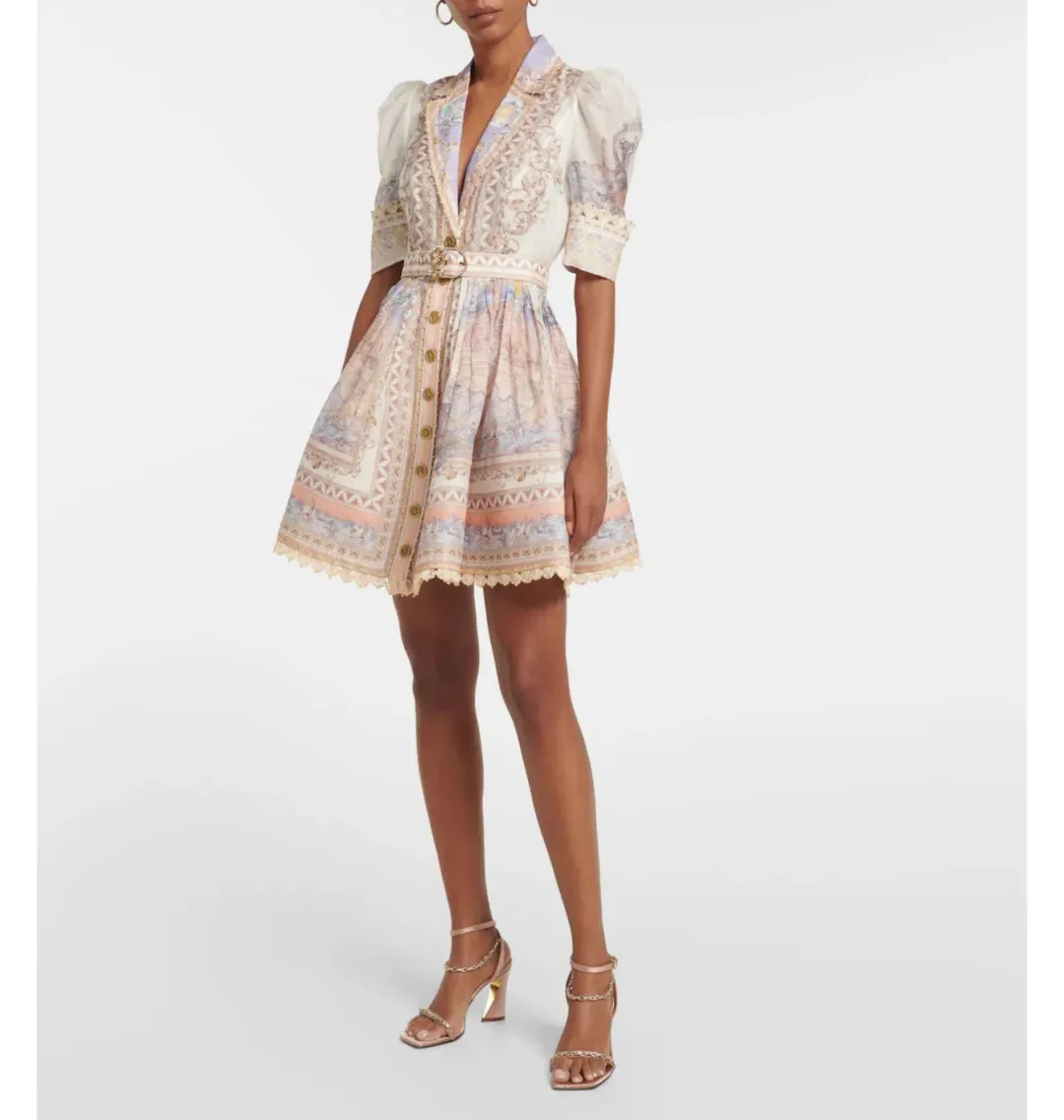 Zimmermann High Tide Mini Shirt Dress in Odyssey Print Size 3 / Au 14 for rent on The Volte - main image