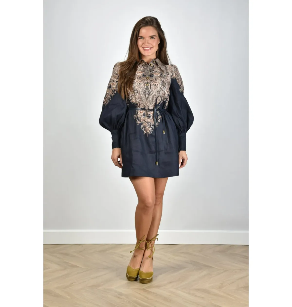 Zimmermann Natura Tunic Dress in Navy Paisley Size 3 / AU 14 - Image 1