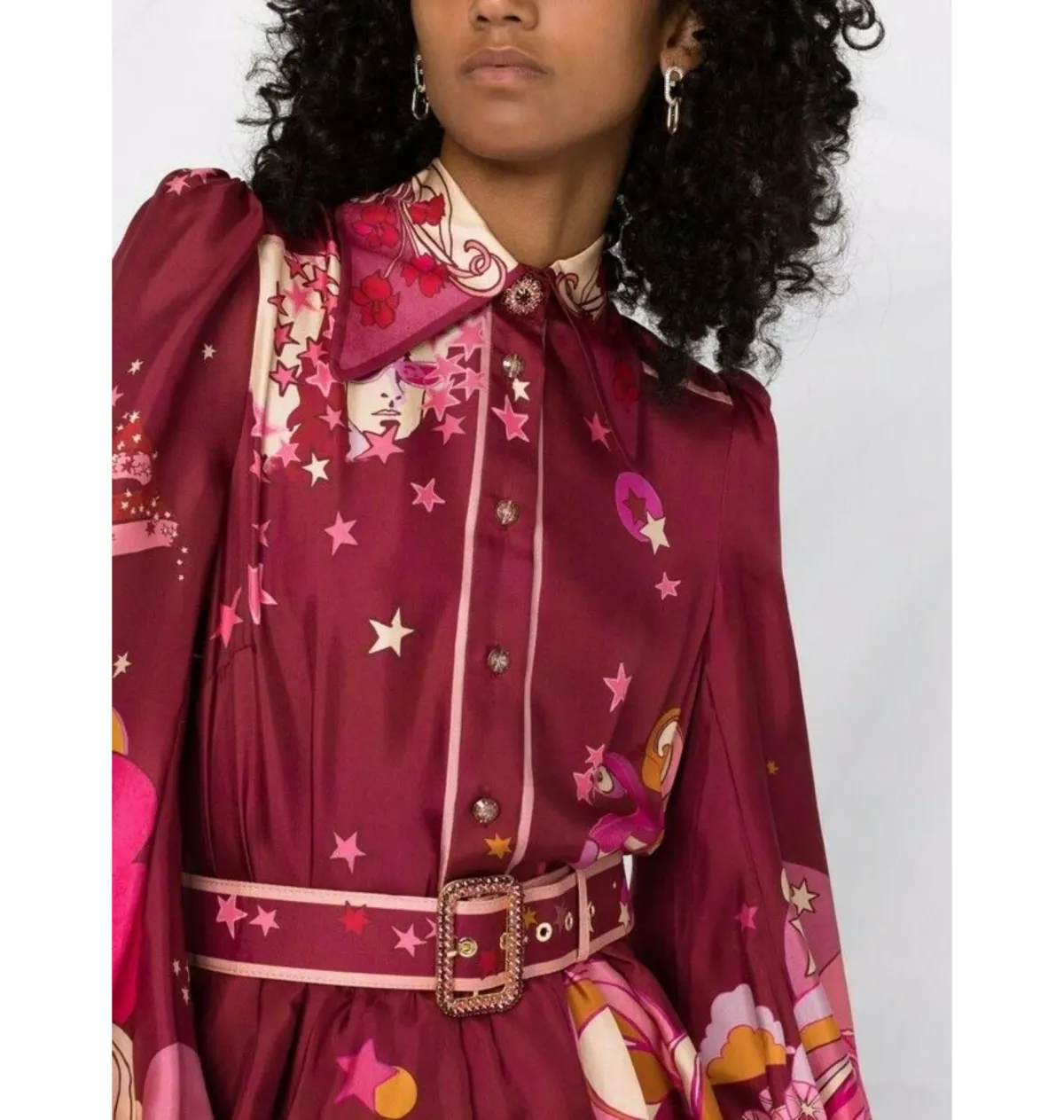 Zimmermann Concert Bubble Shirt Dress in Plum Collage Size 2 / AU 12 - Image 3