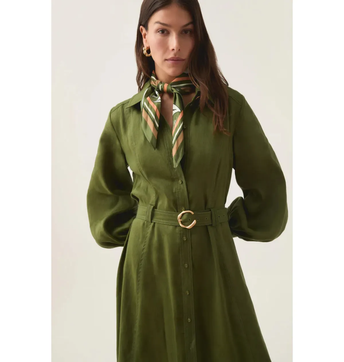 Aje Enchanter Scarf Midi Dress in Fern Green Size AU 12 - Image 3